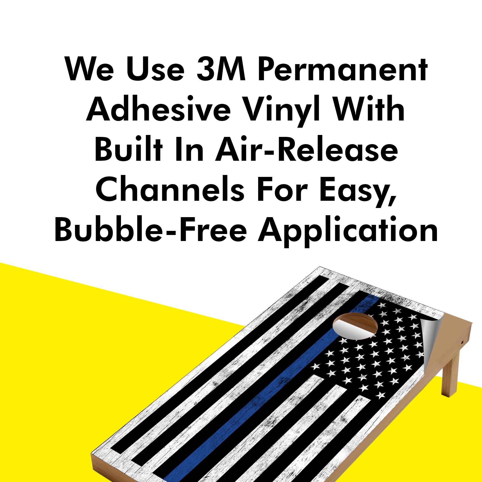 Blue Lines Wood Cornhole Boards Wraps (Set of 2)