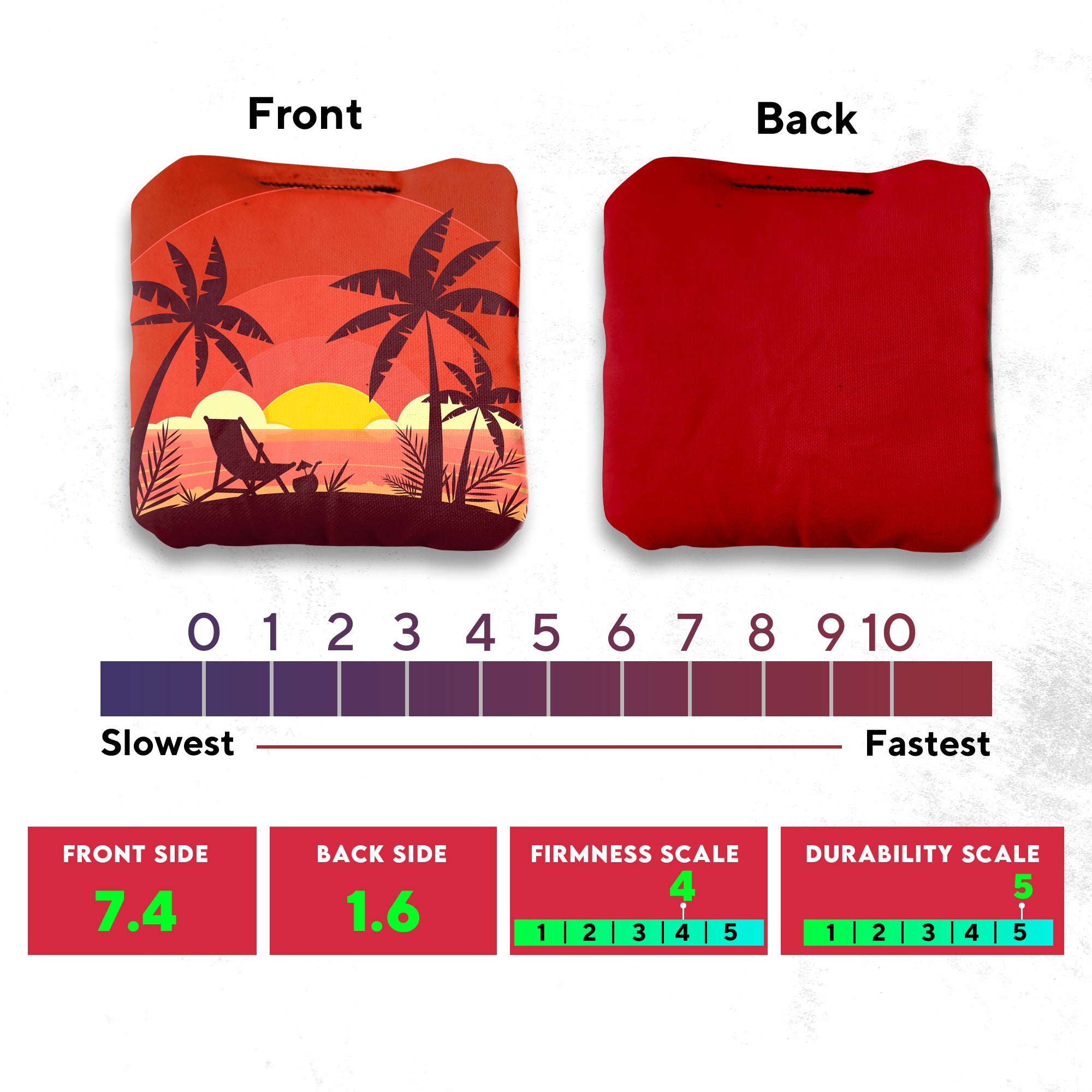 Red Blue Beach Chair Cornhole Bags - Set of 8