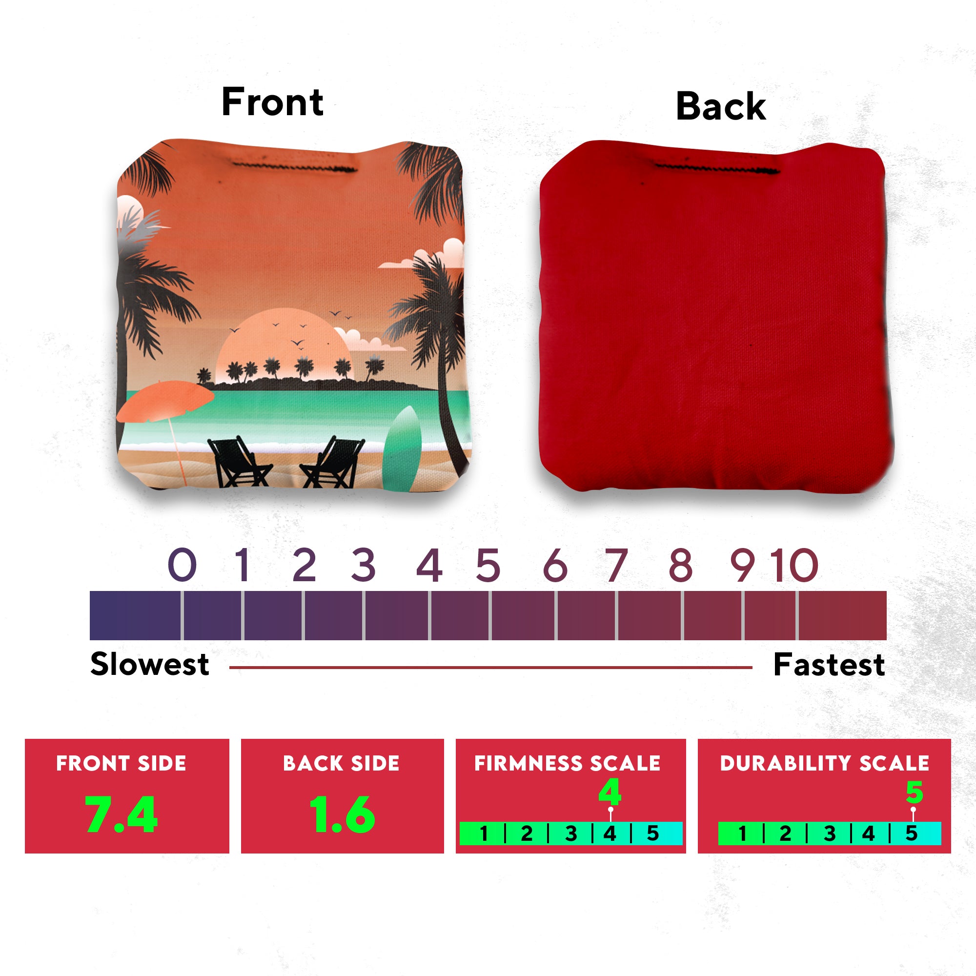 Tropical Red Orange Cornhole Bags - Set of 8