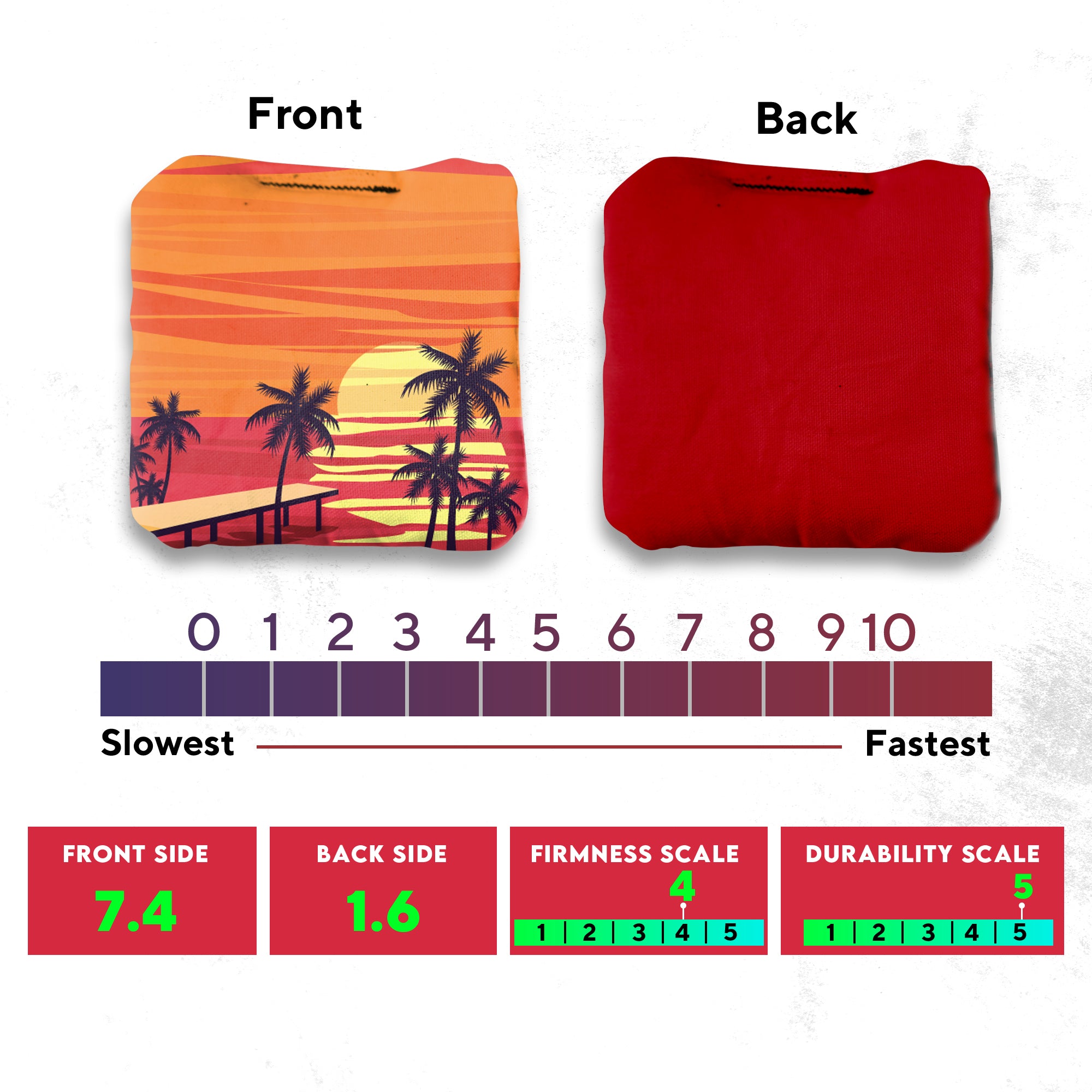 Blue Red Beach Cornhole Bags - Set of 8