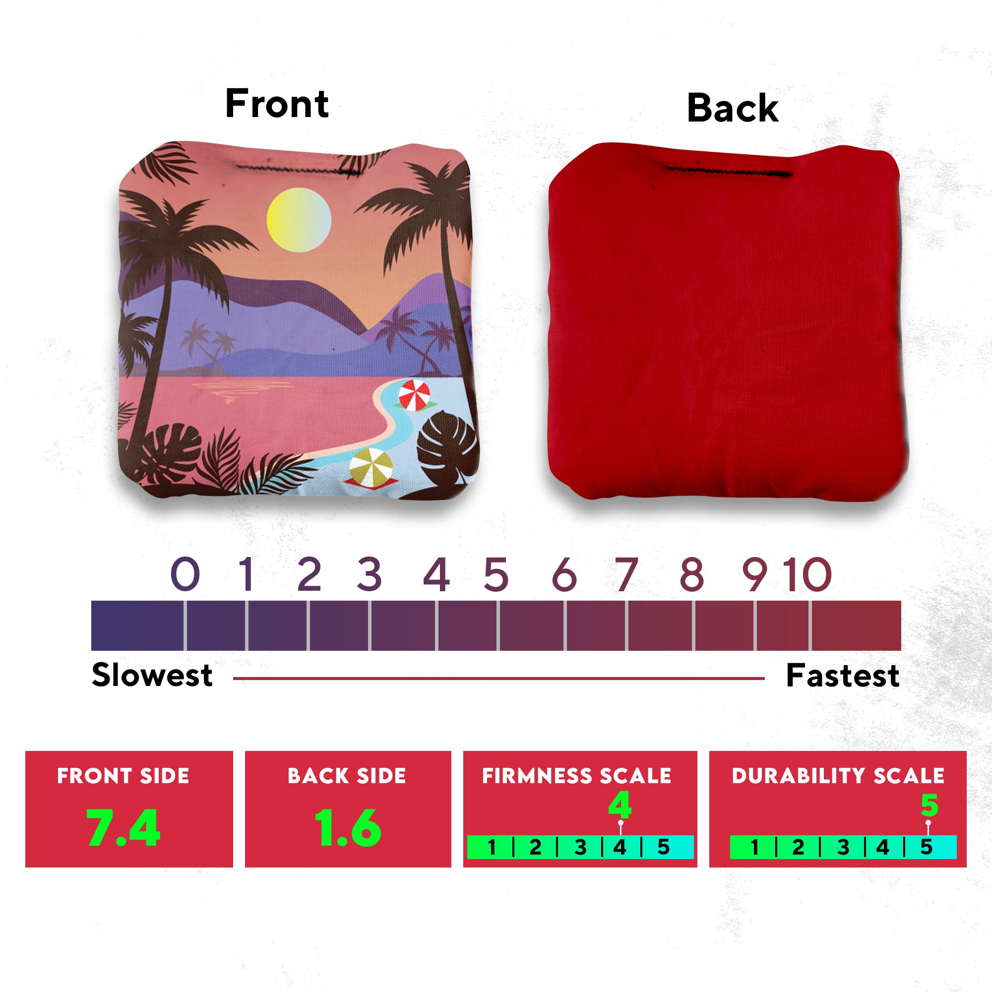 Green Purple Beach Cornhole Bags - Set of 8
