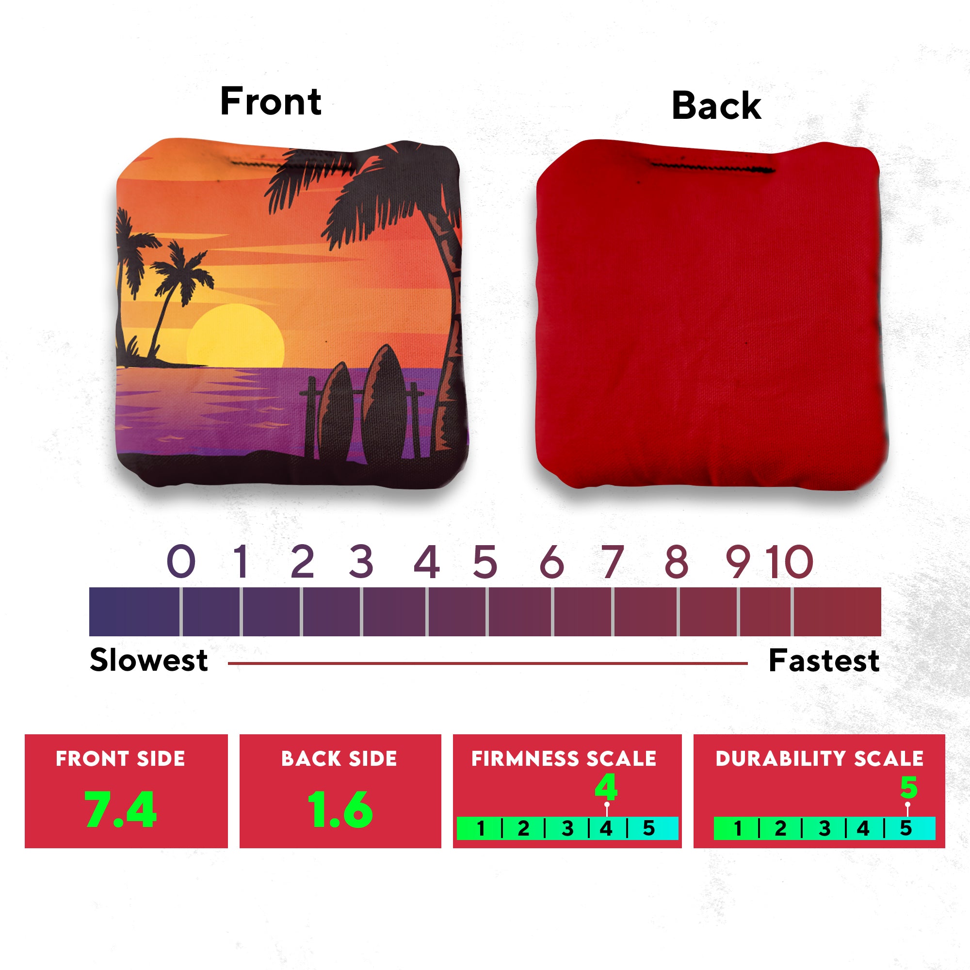 Orange Blue Beach Cornhole Bags - Set of 8