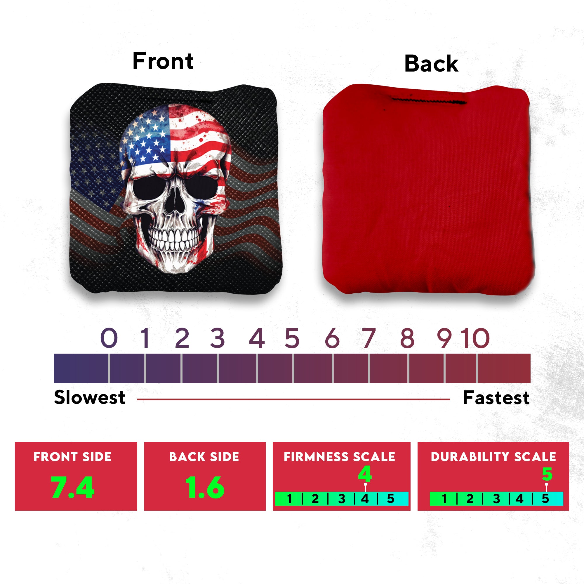 Flag Skull Cornhole Bags - Set of 8