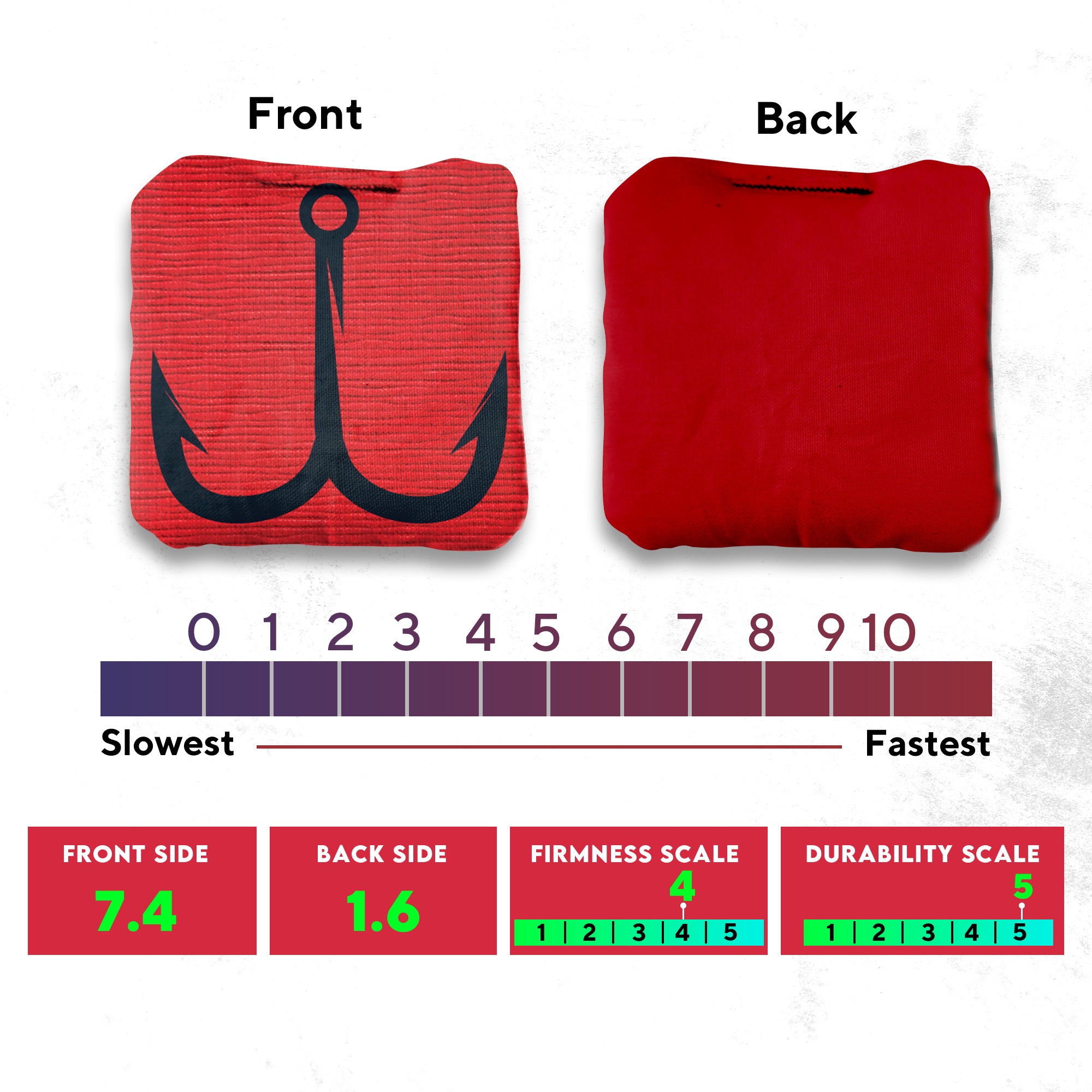 Red Blue Hooks Cornhole Bags - Set of 8