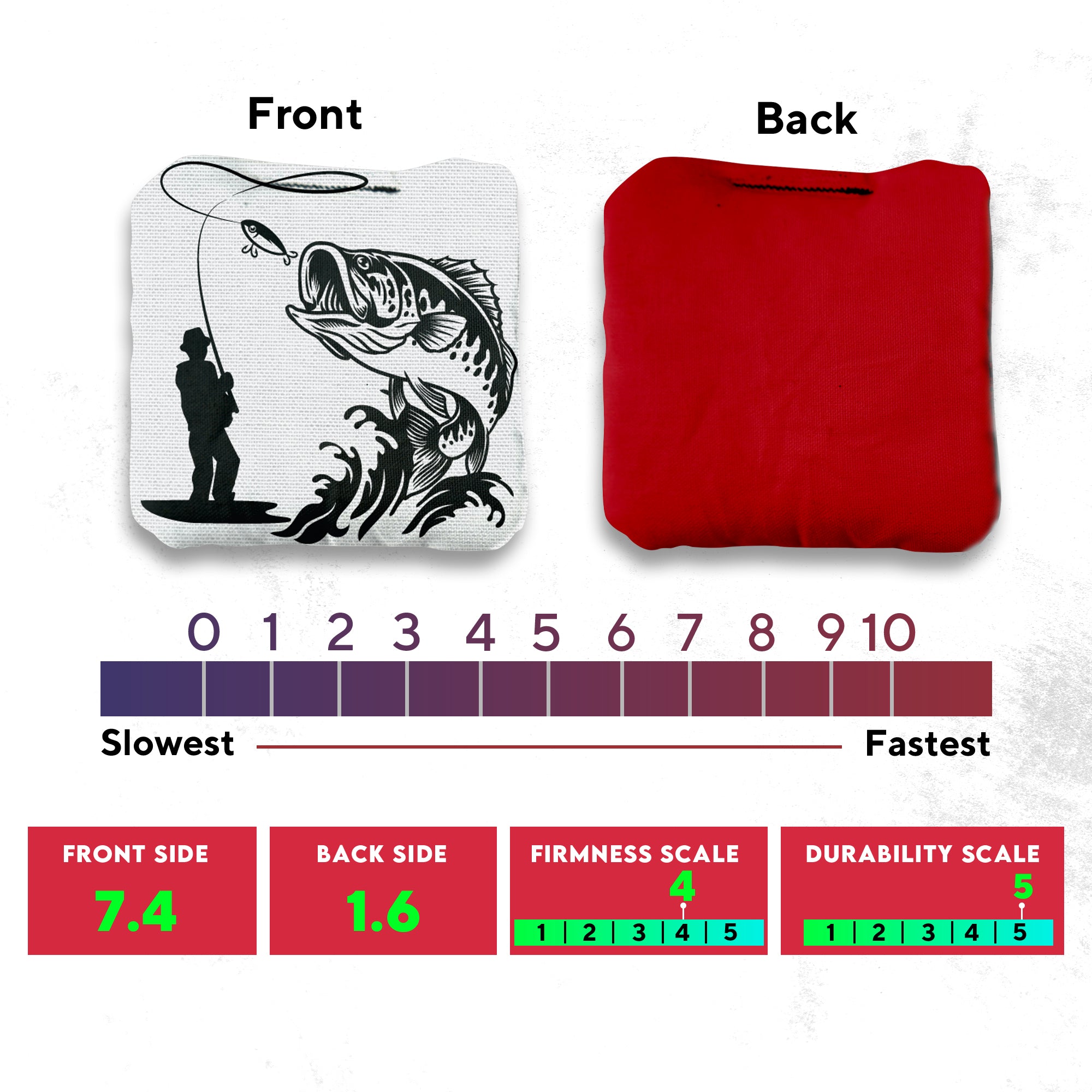 White Brown Fish Cornhole Bags - Set of 8