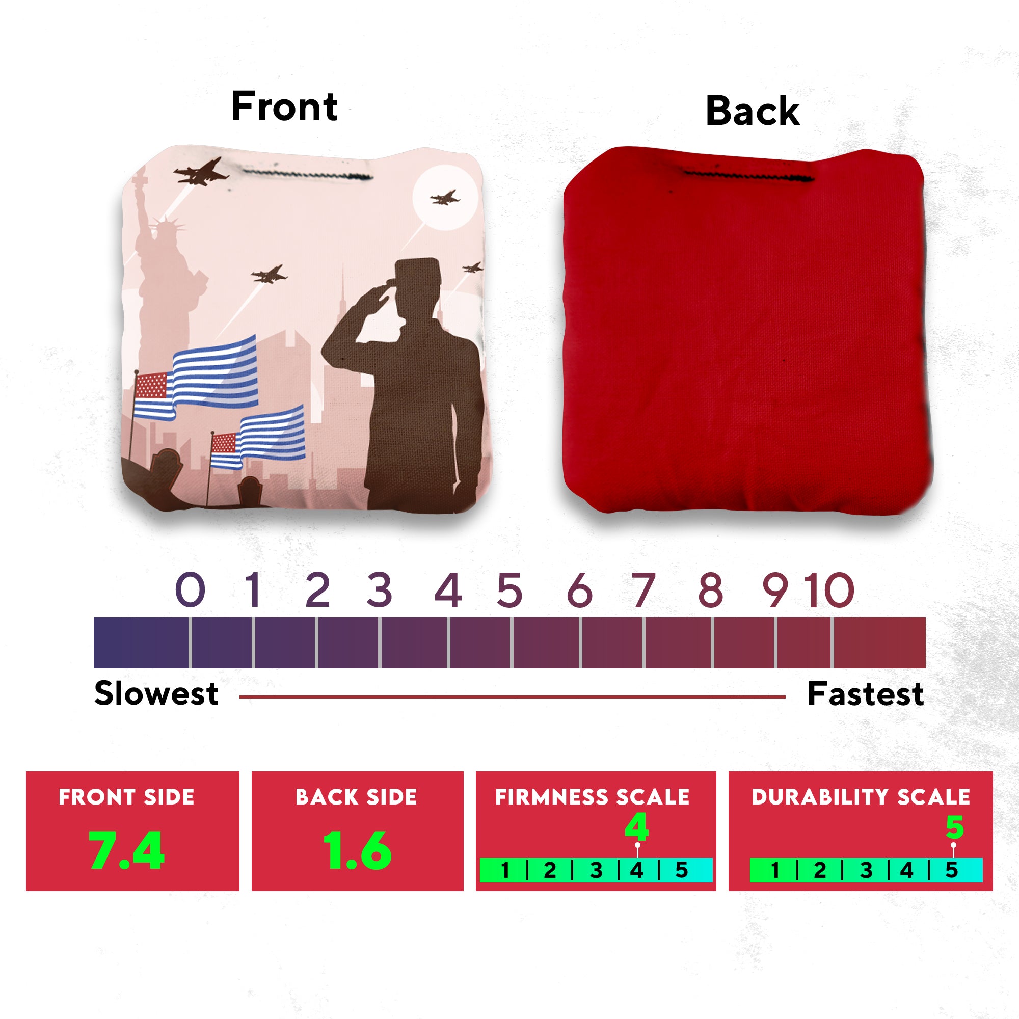 Soldier Salute Cornhole Bags - Set of 8