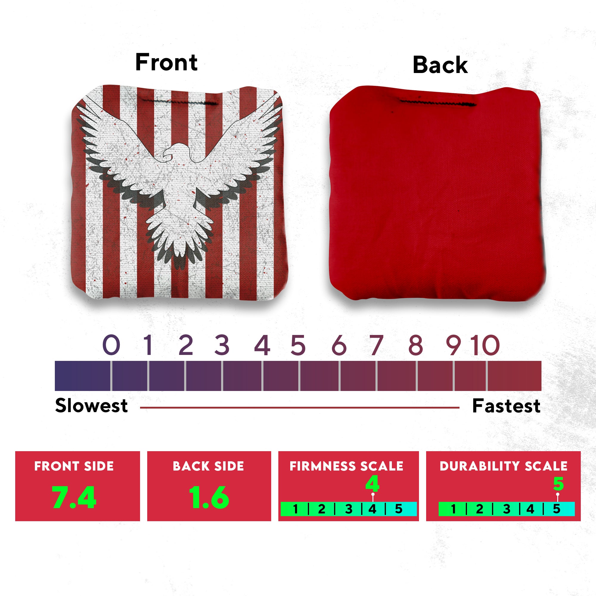 Bird Flag White Cornhole Bags - Set of 8