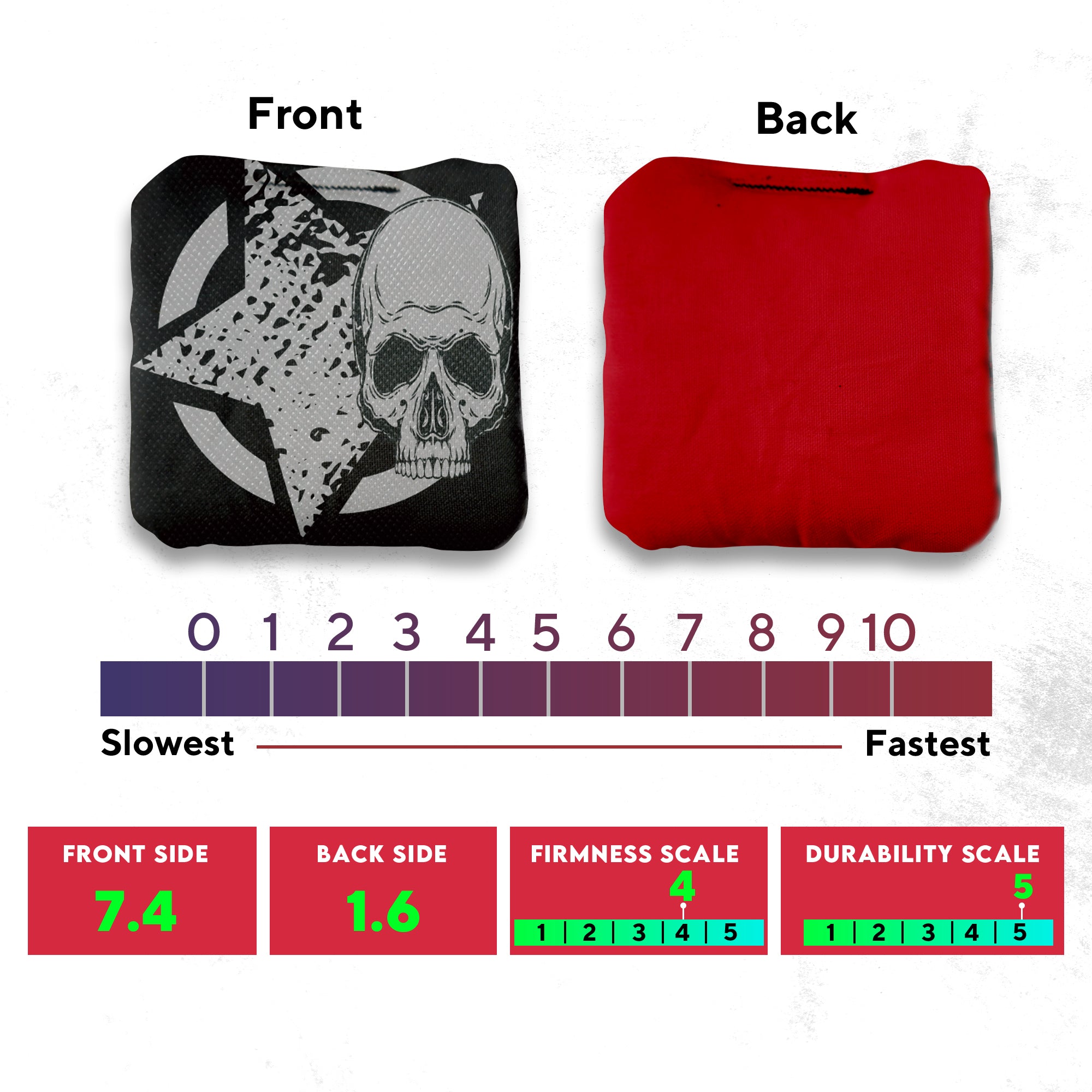 Black Green Star Skull Cornhole Bags - Set of 8