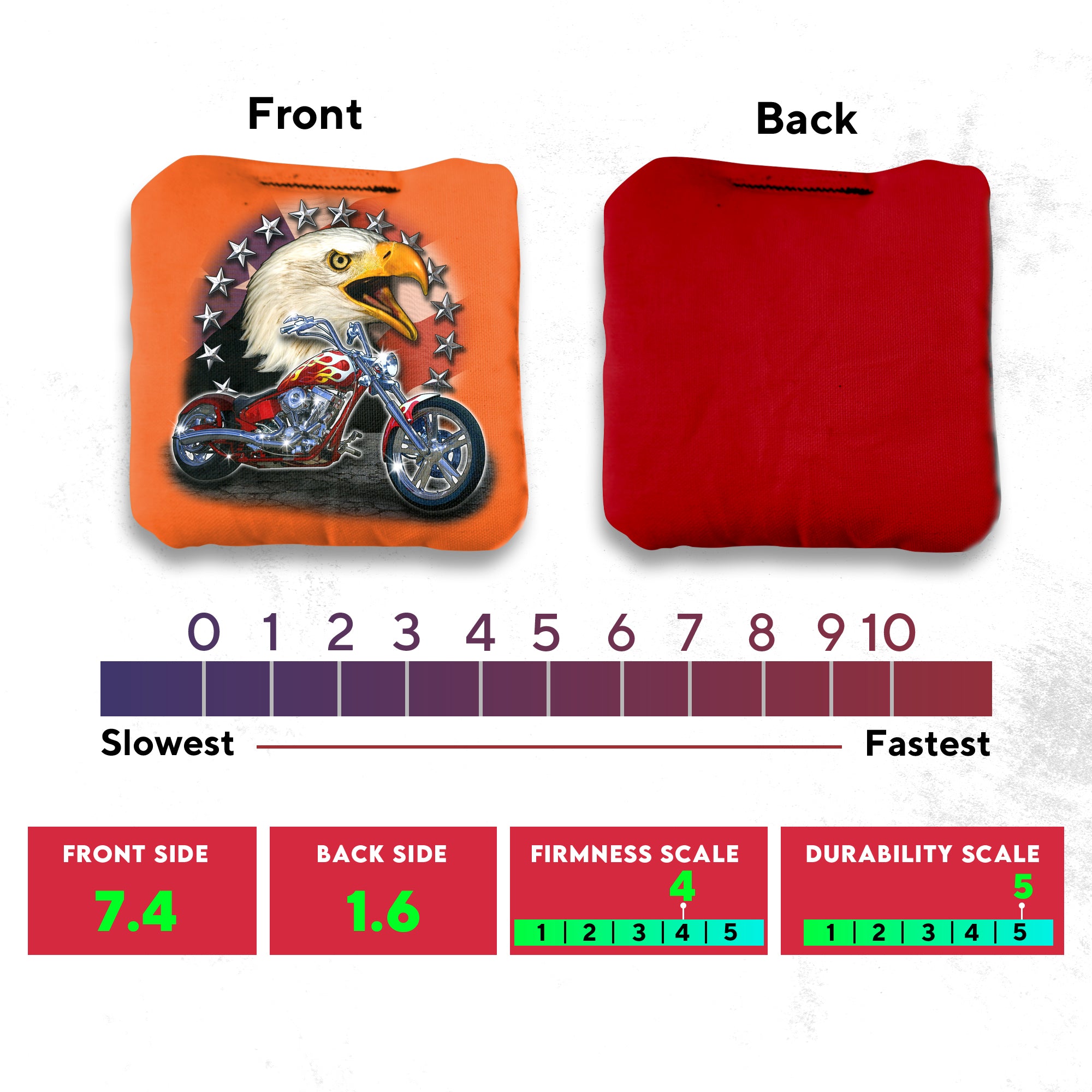 Motorcycle Bald Eagle Cornhole Bags - Set of 8