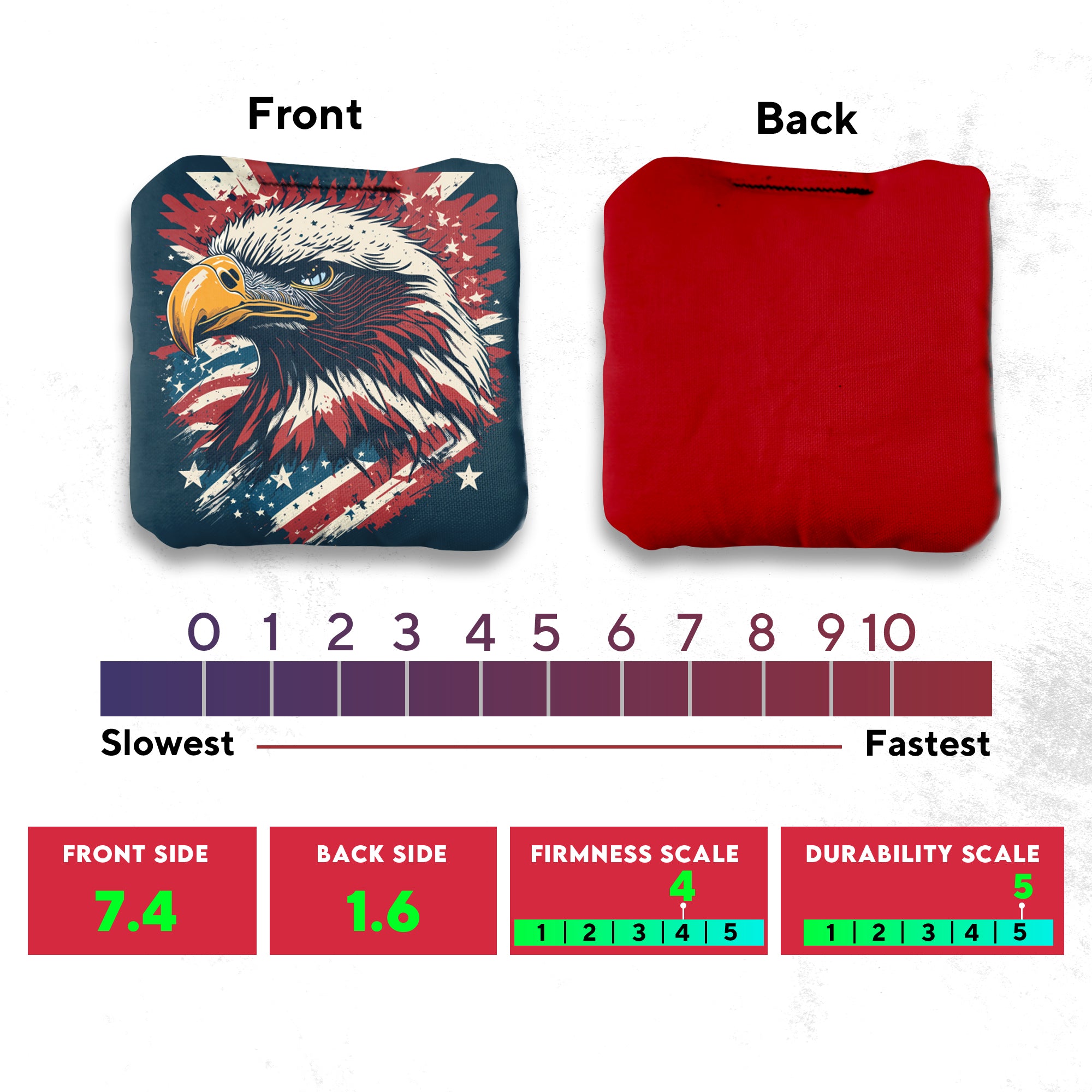 Red Gold Eagle Cornhole Bags - Set of 8