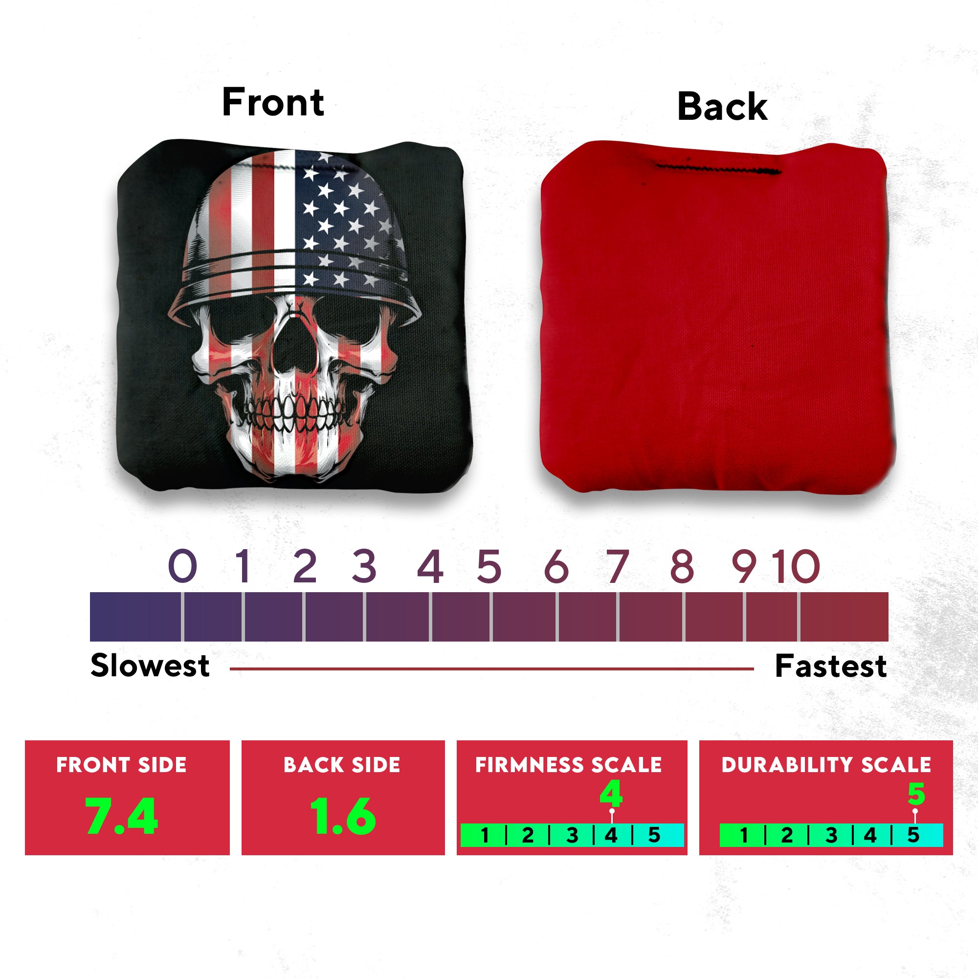 Soldier Flag Skull Cornhole Bags - Set of 8