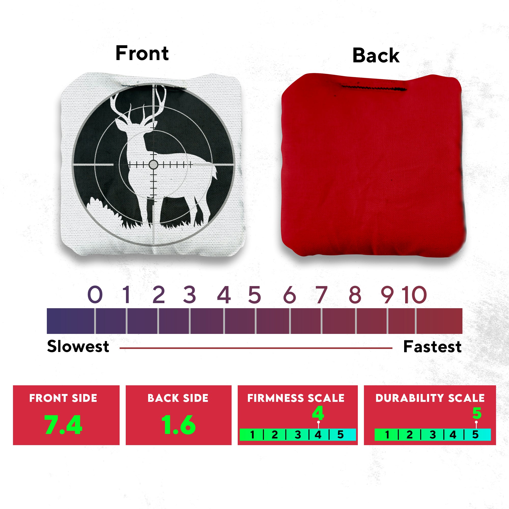 Black White Deer in Scope Cornhole Bags - Set of 8