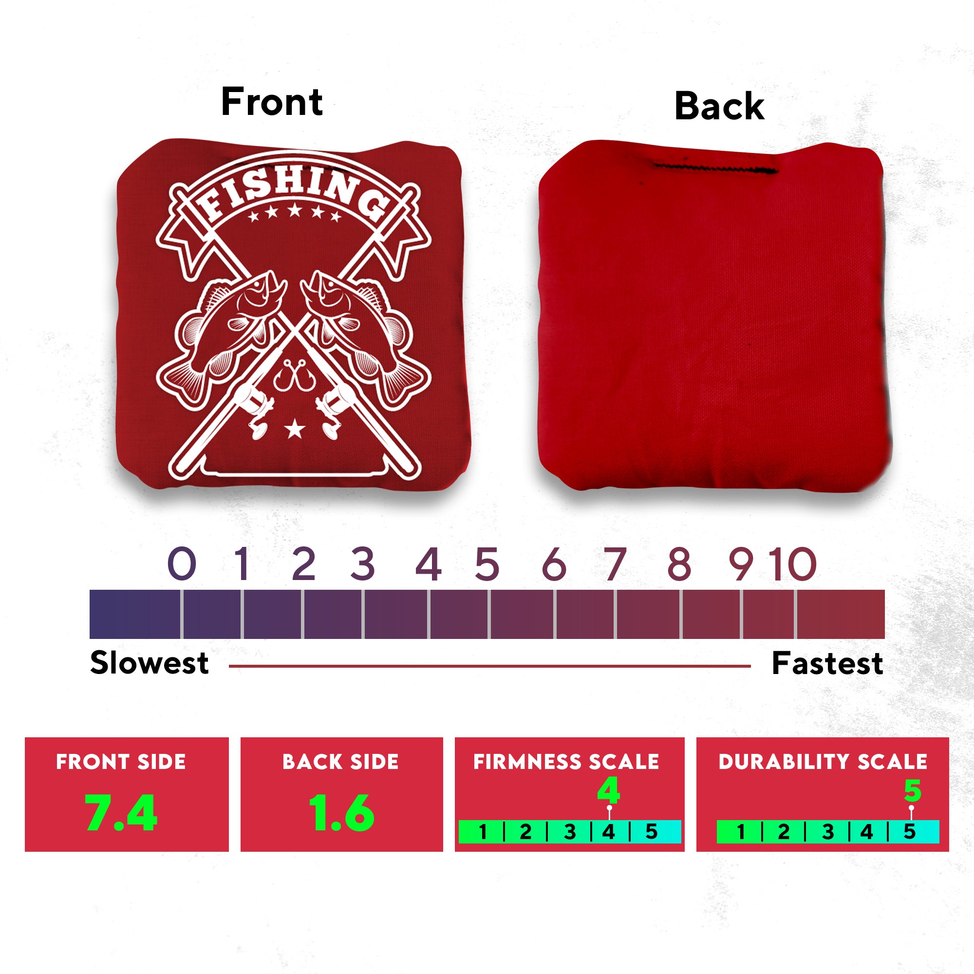 Red Blue Fish Logo Cornhole Bags - Set of 8