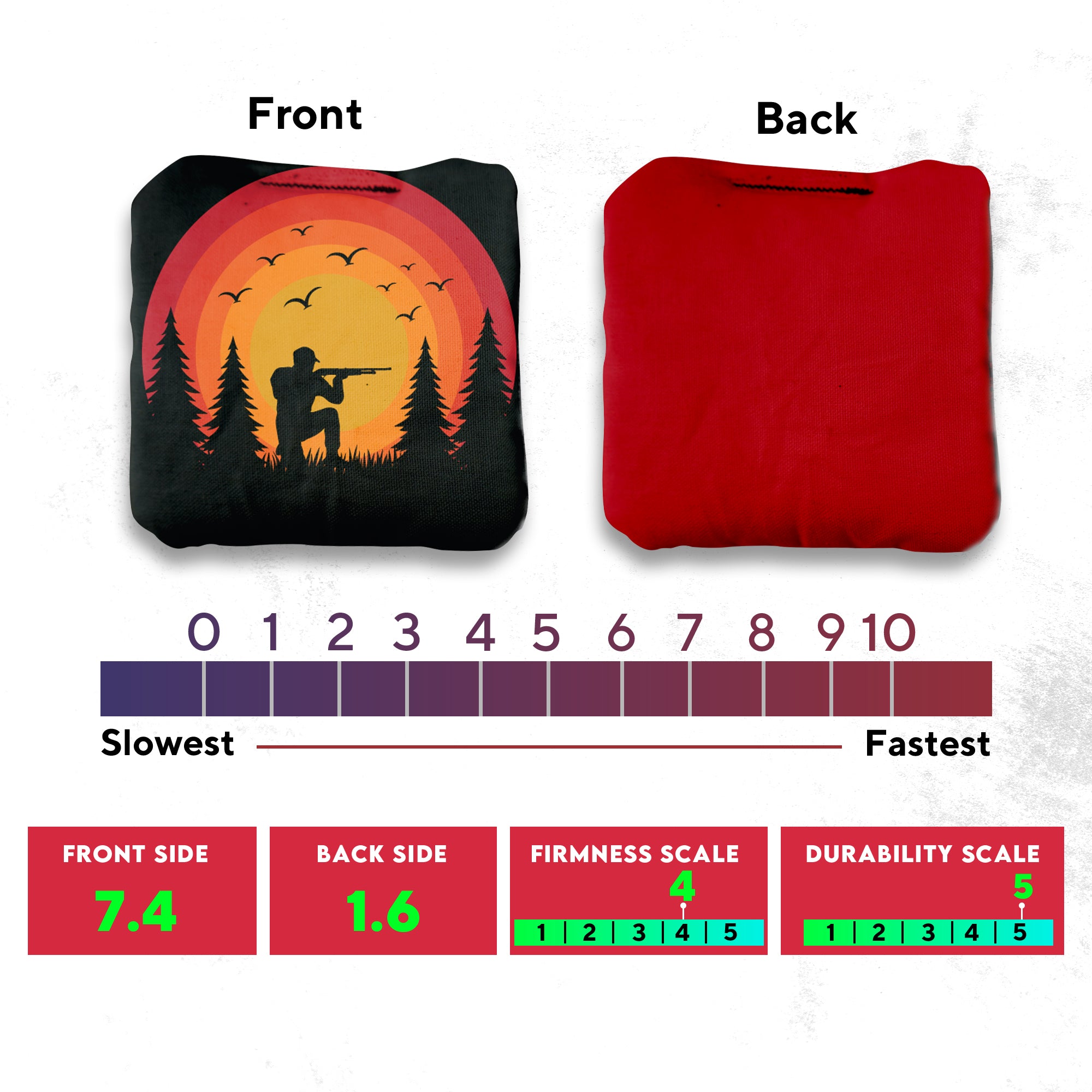 Red Purple Hunter Cornhole Bags - Set of 8