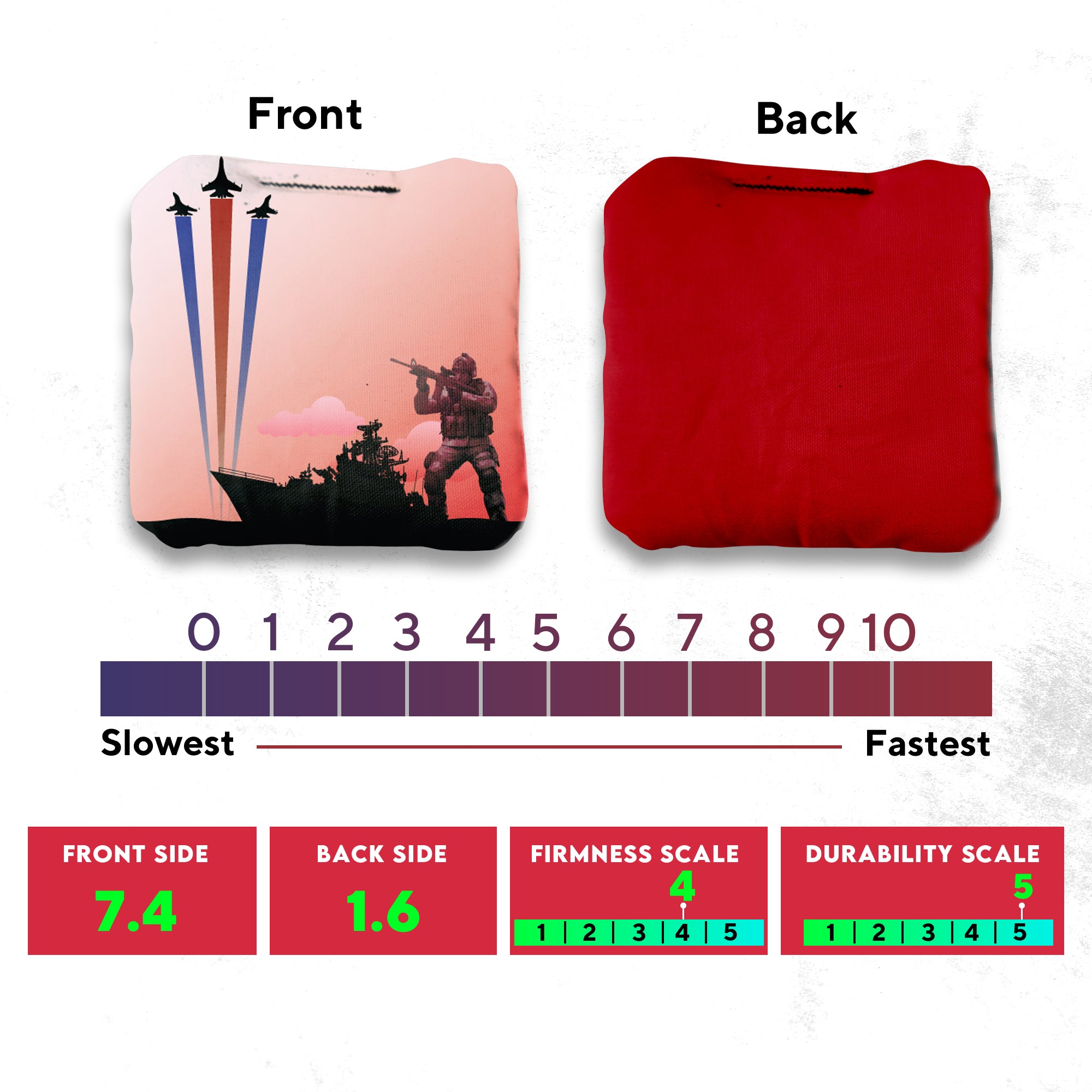 Battleship Soldier Cornhole Bags - Set of 8