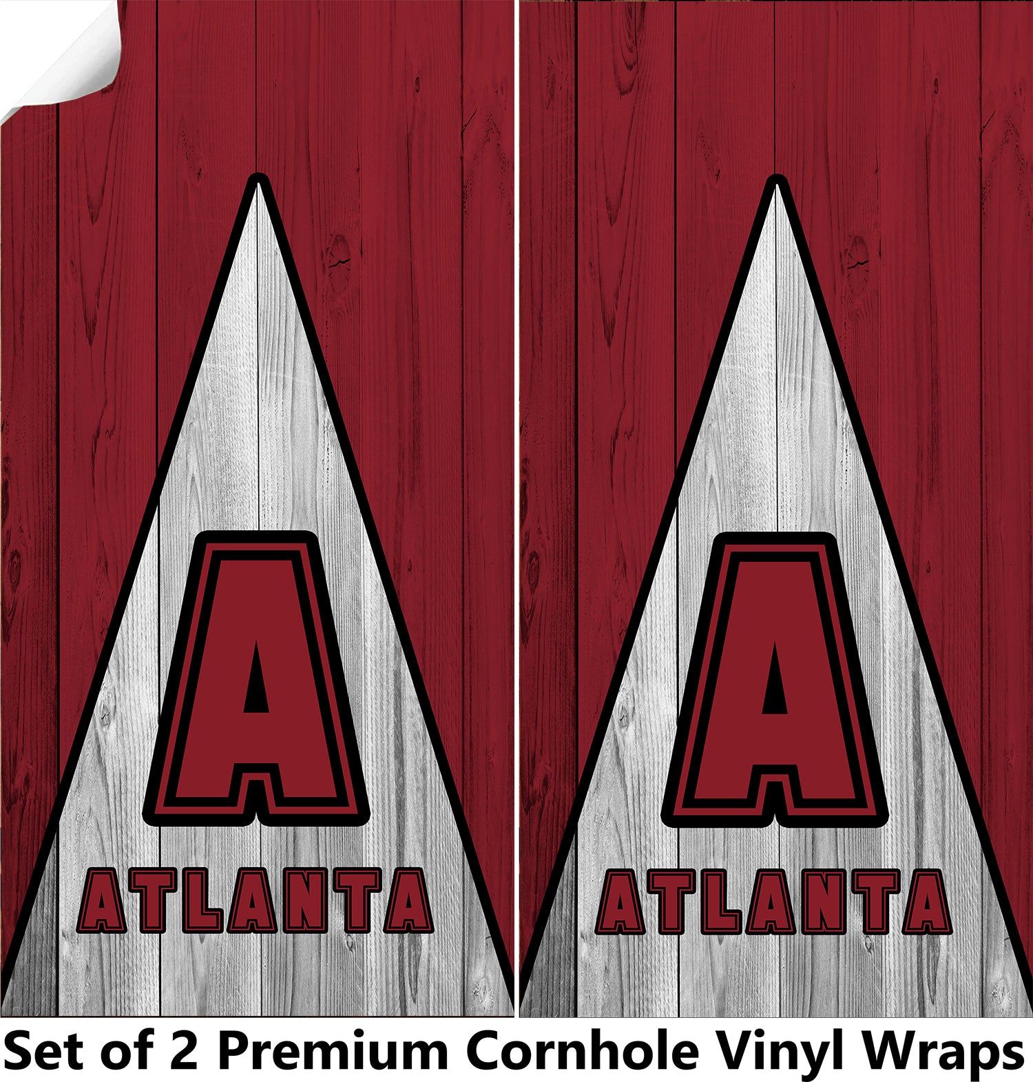 Atlanta Football Cornhole Boards Wraps (Set of 2)