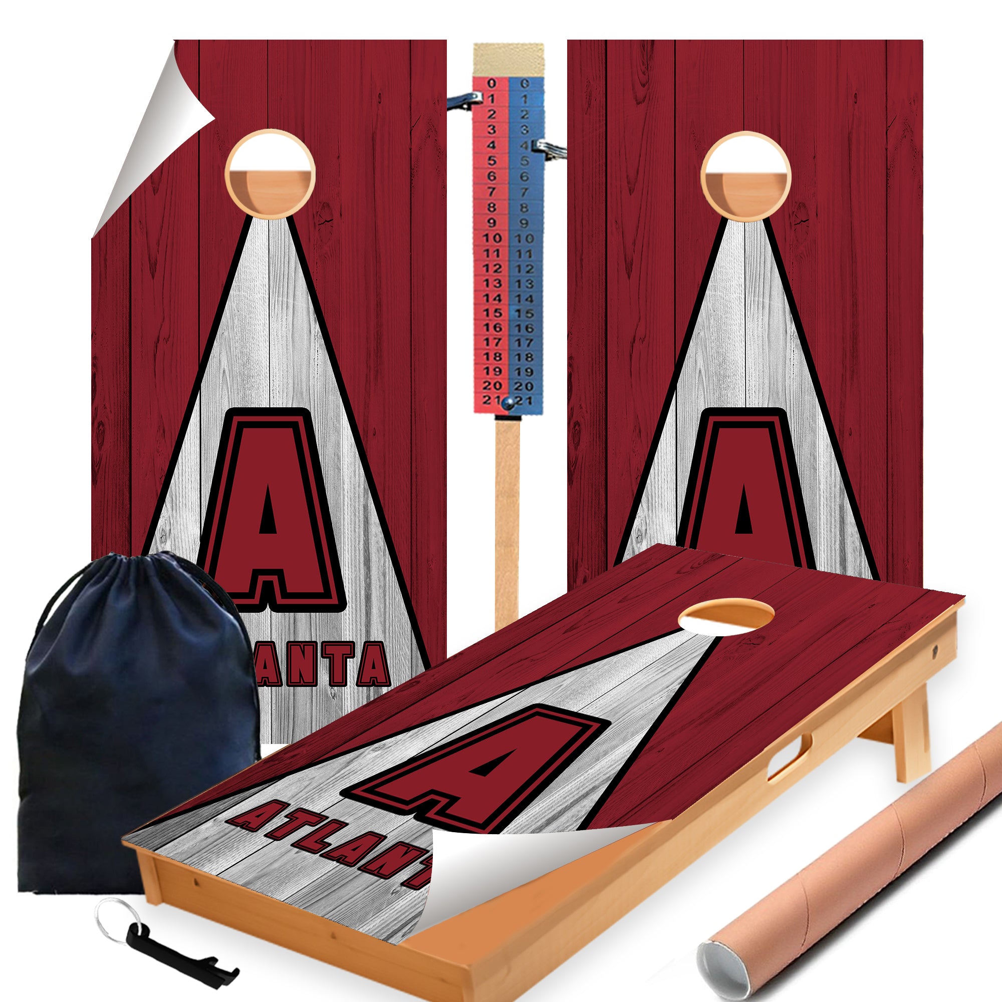 Atlanta Football Cornhole Boards Wraps (Set of 2)