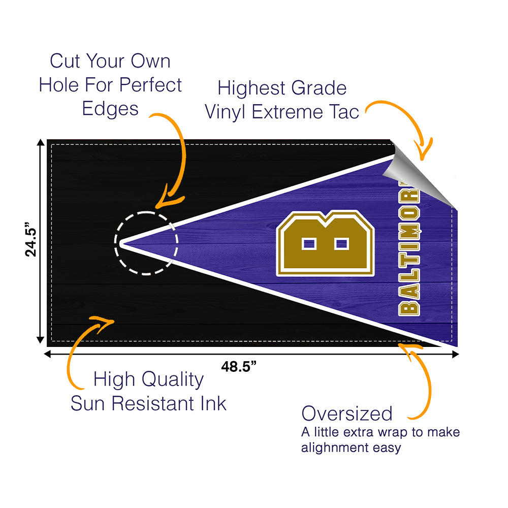 Baltimore Football Cornhole Boards Wraps (Set of 2)
