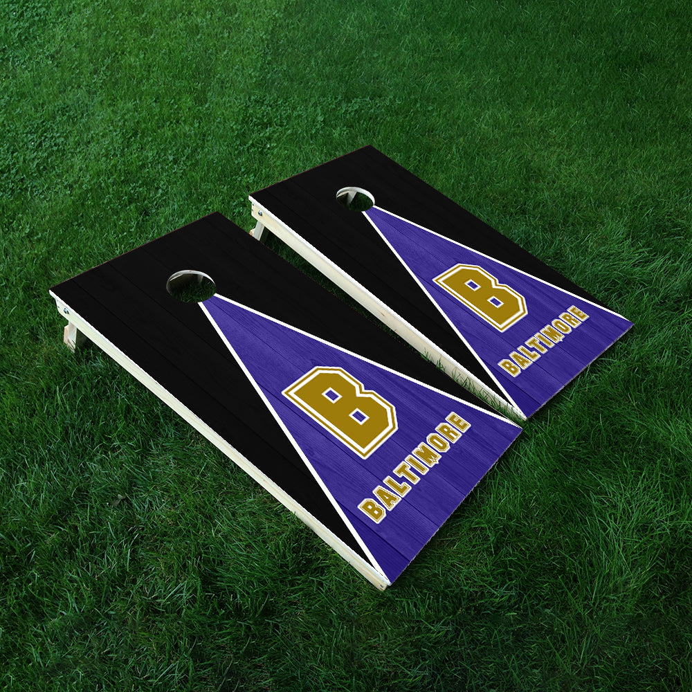 Baltimore Football Cornhole Boards Wraps (Set of 2)