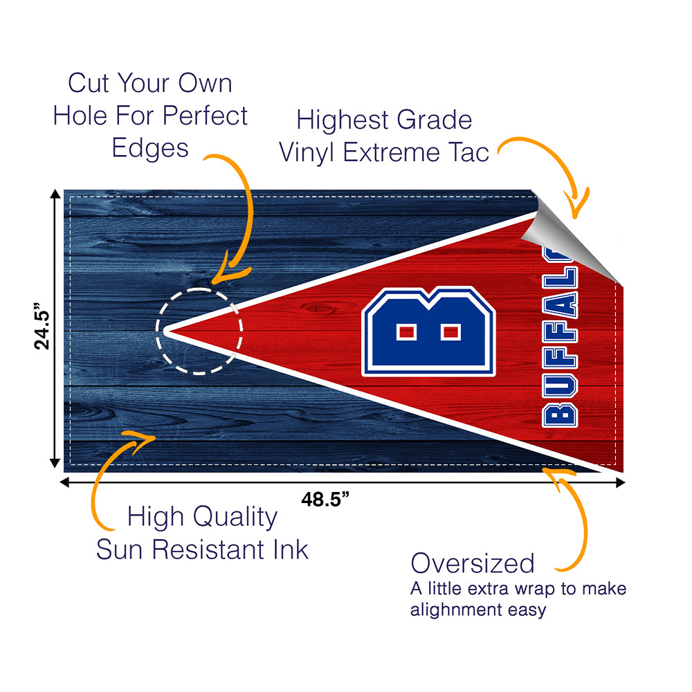 Buffalo Football Cornhole Boards Wraps (Set of 2)