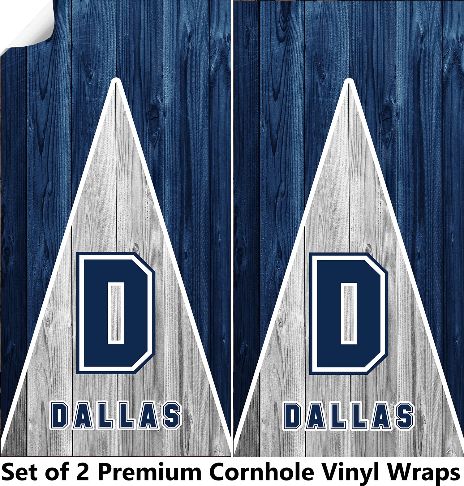 Dallas Football Cornhole Boards Wraps (Set of 2)