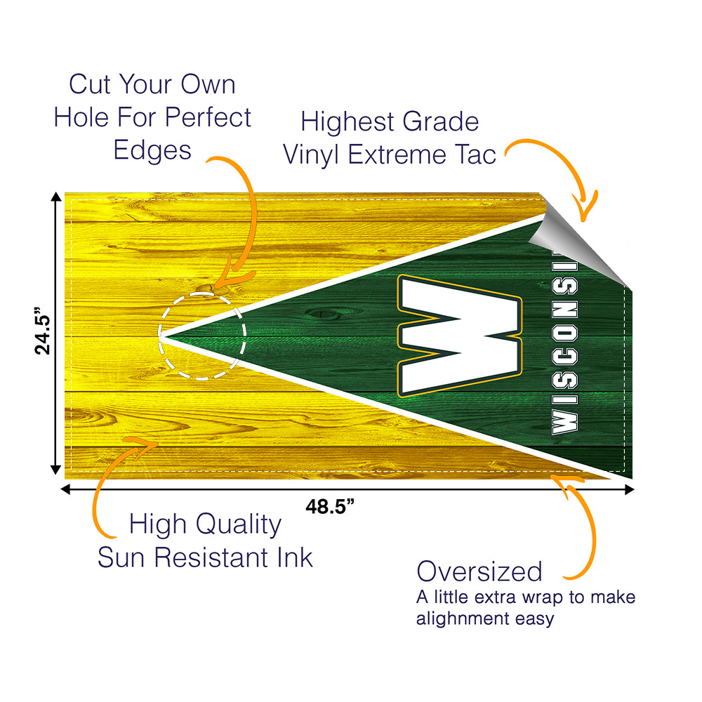 Wisconsin Football Cornhole Boards Wraps (Set of 2)