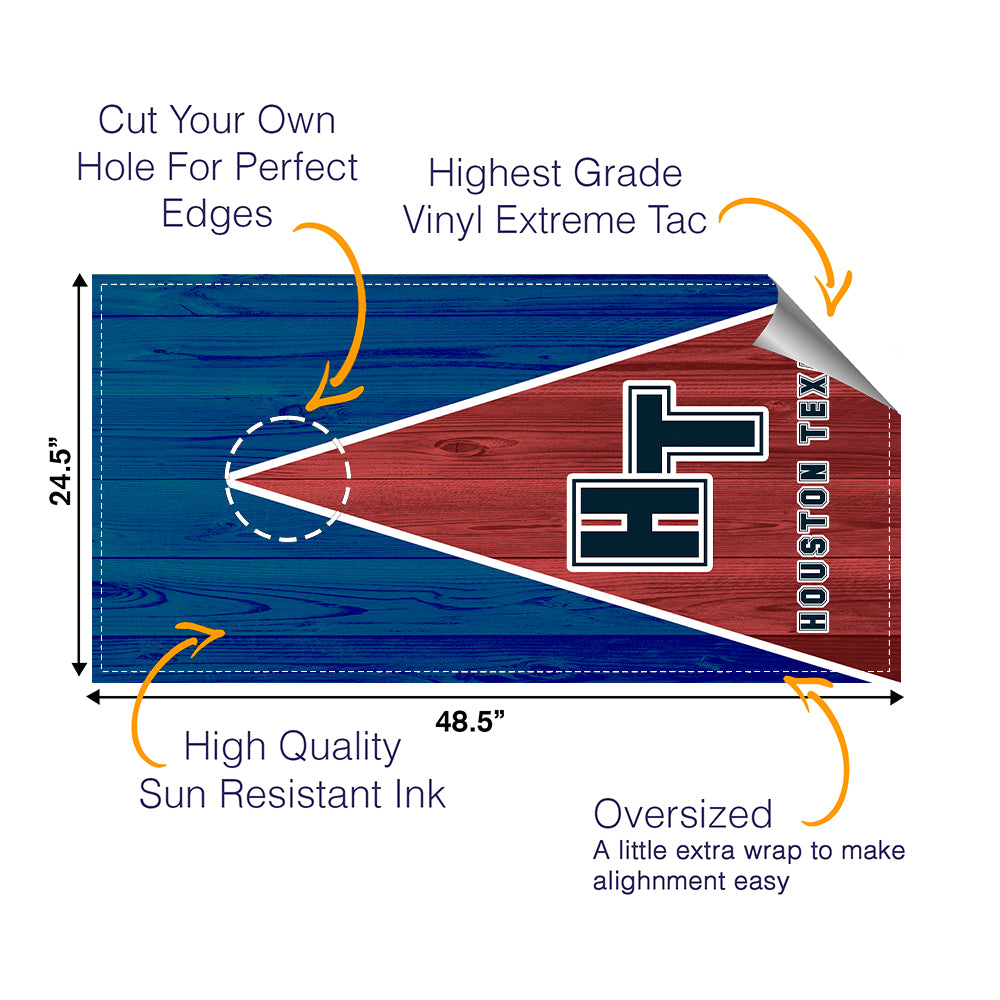 Houston Texas Football Cornhole Boards Wraps (Set of 2)