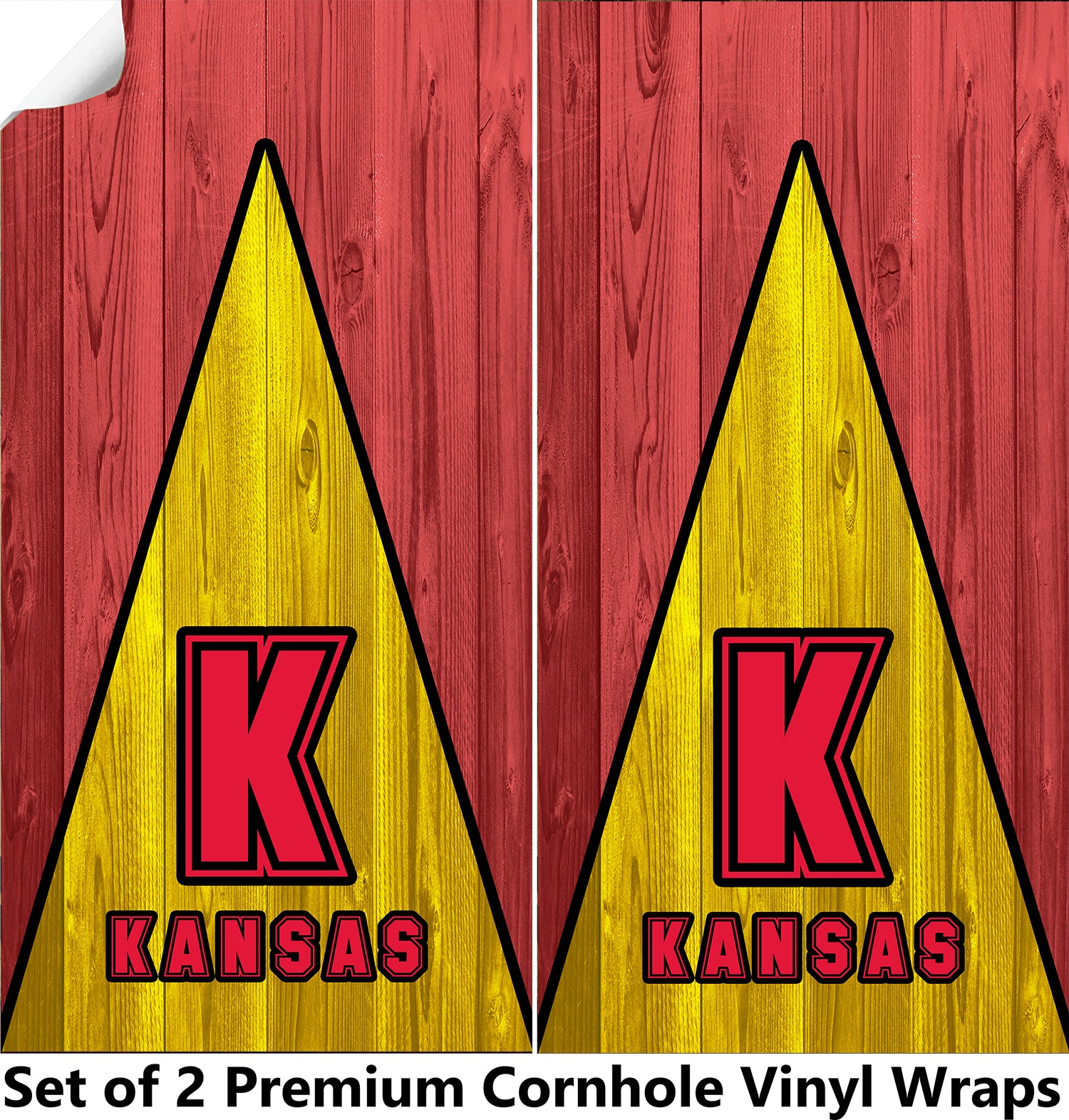 Kansas Football Cornhole Boards Wraps (Set of 2)