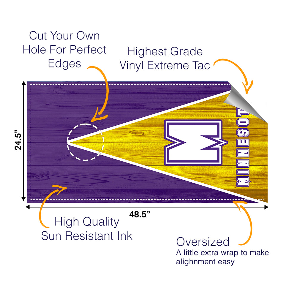 Minnesota Football Cornhole Boards Wraps (Set of 2)