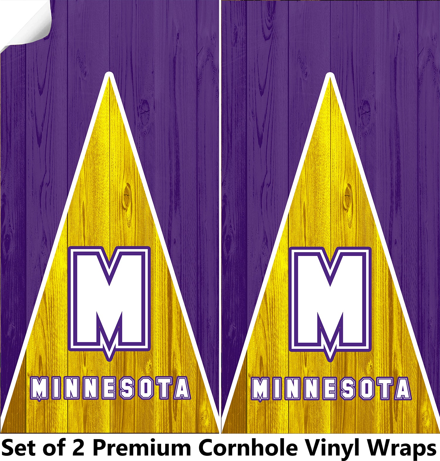 Minnesota Football Cornhole Boards Wraps (Set of 2)