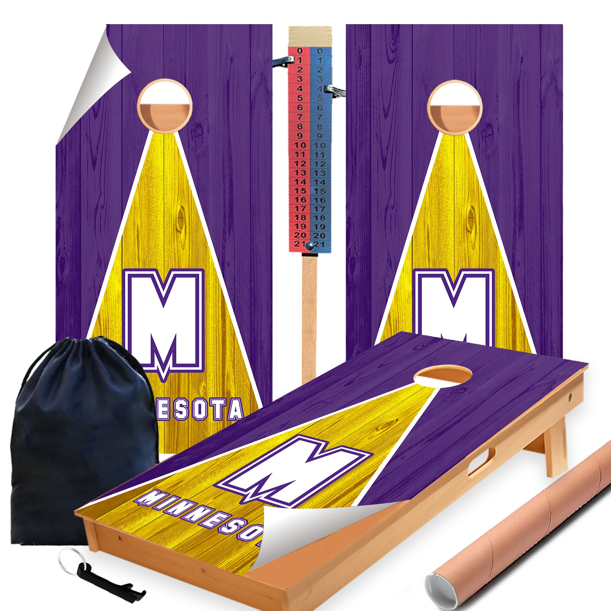 Minnesota Football Cornhole Boards Wraps (Set of 2)