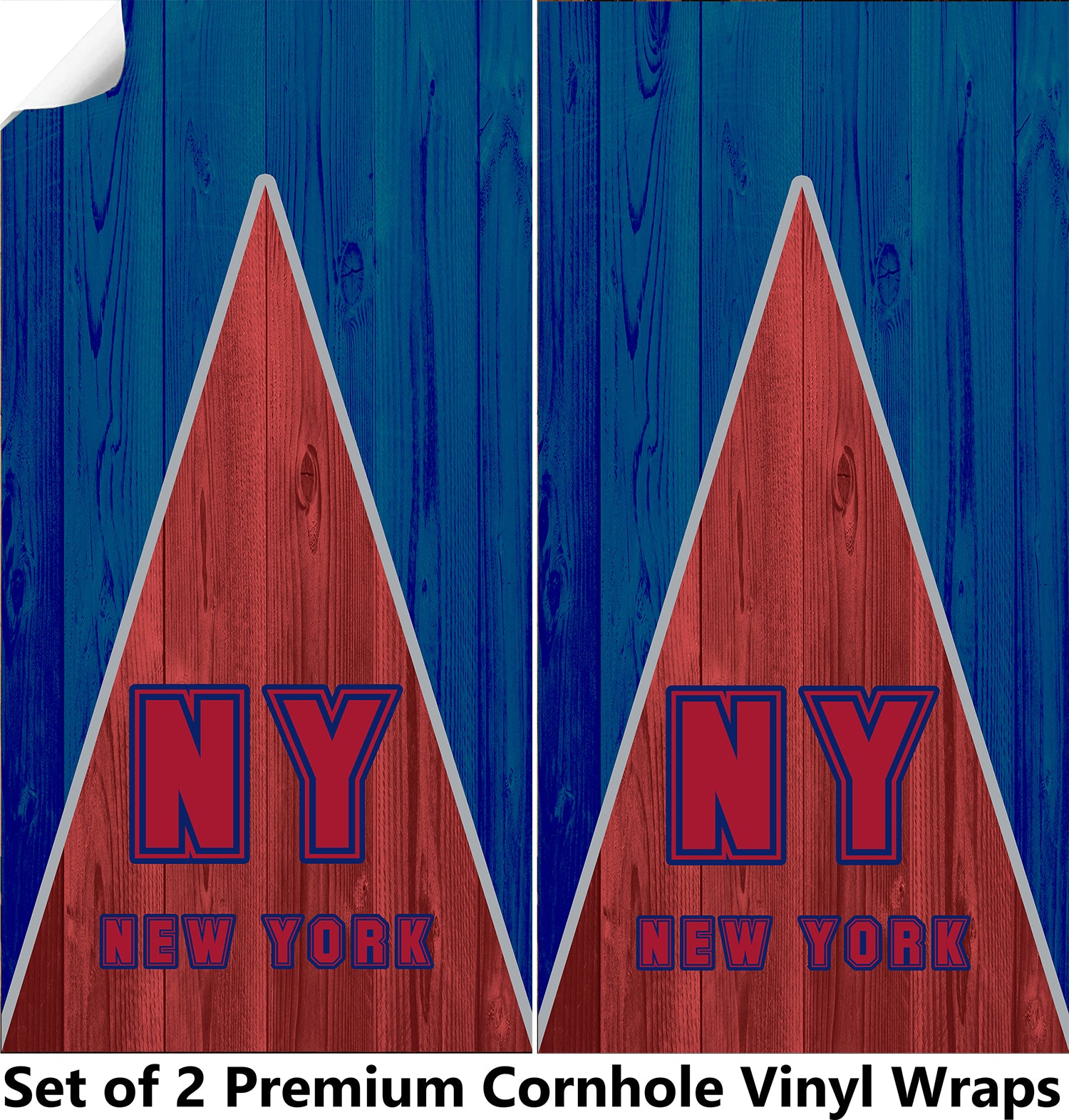 New York Football Cornhole Boards Wraps (Set of 2)