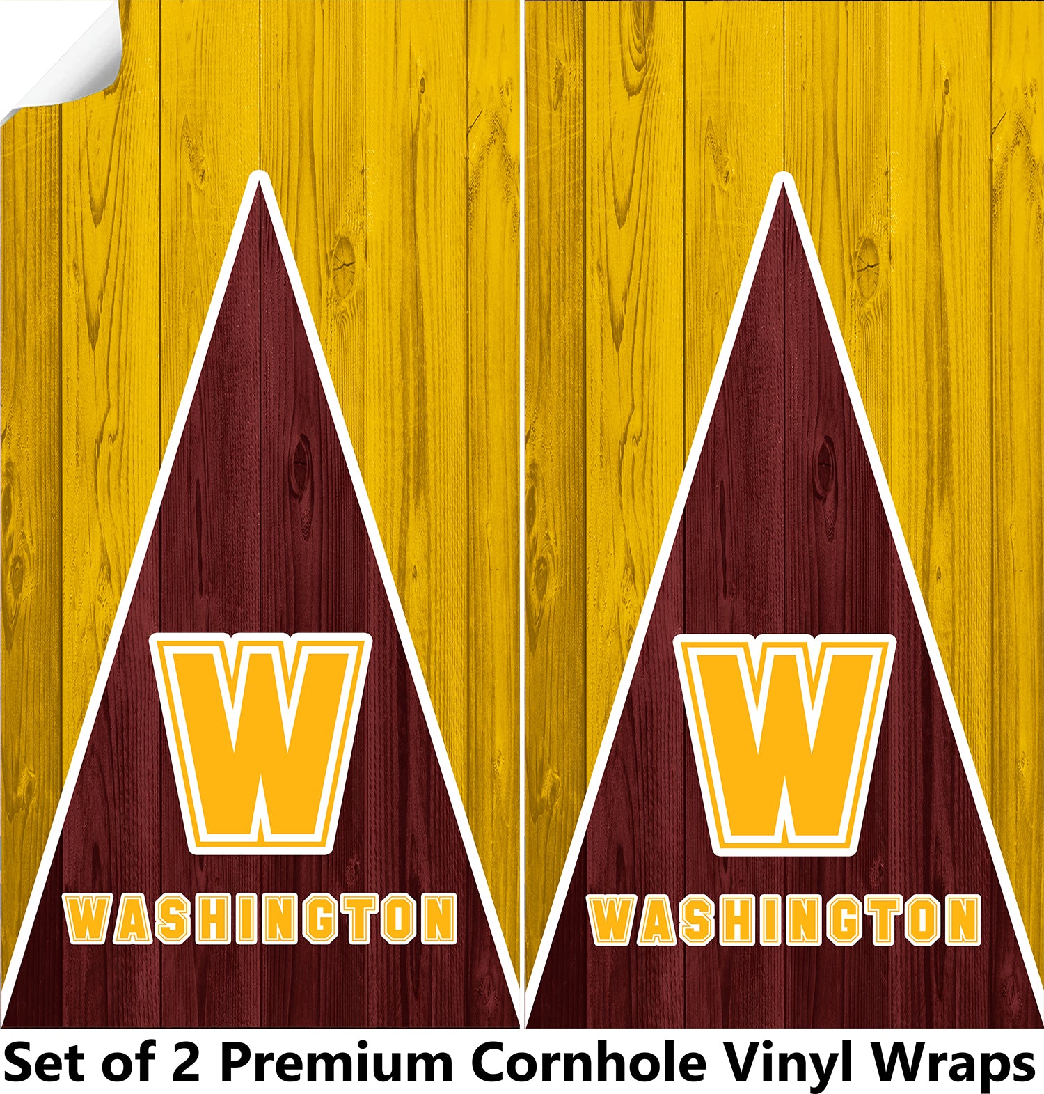 Washington Football Cornhole Boards Wraps (Set of 2)