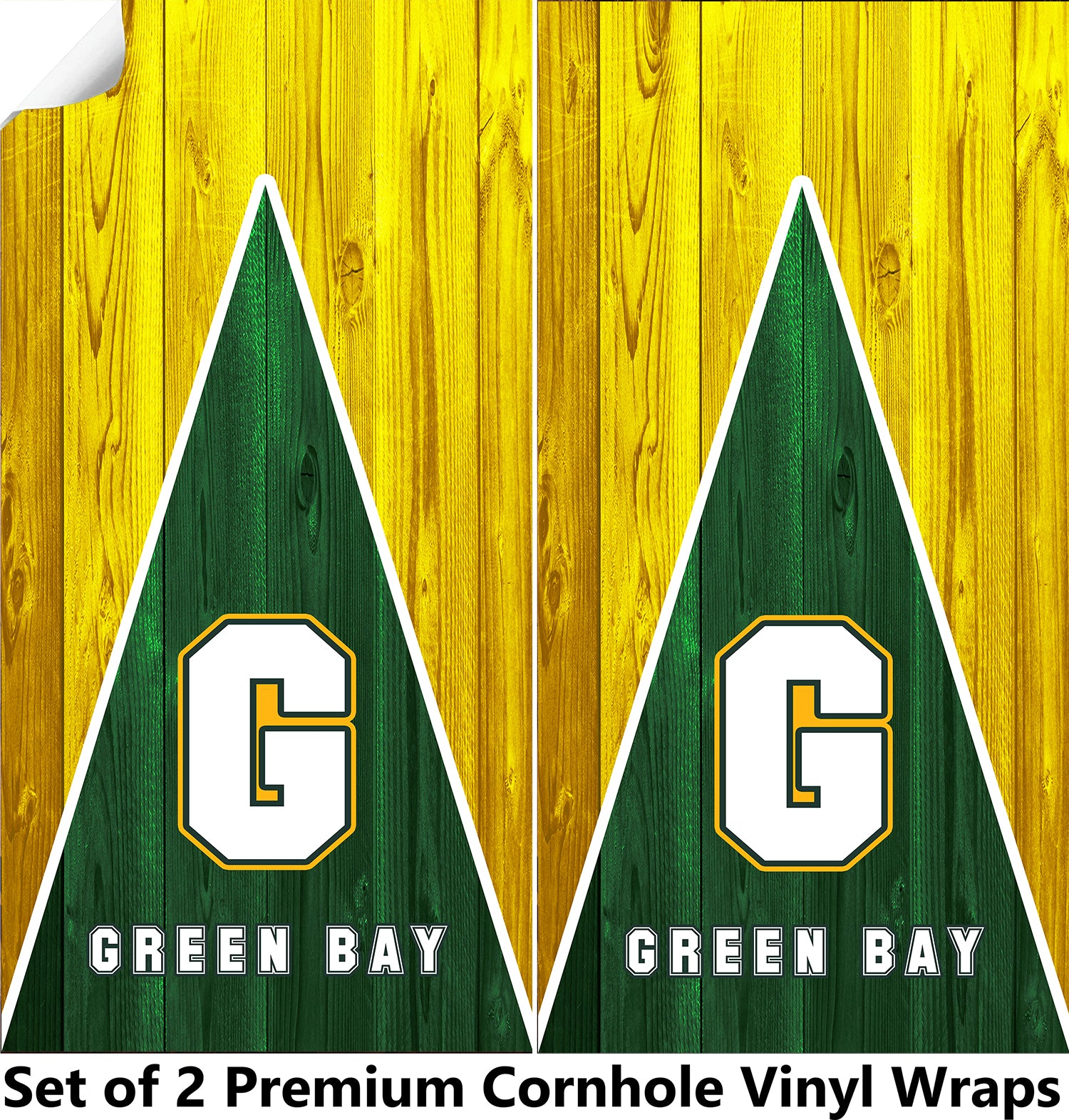 Green Bay Football Cornhole Boards Wraps (Set of 2)