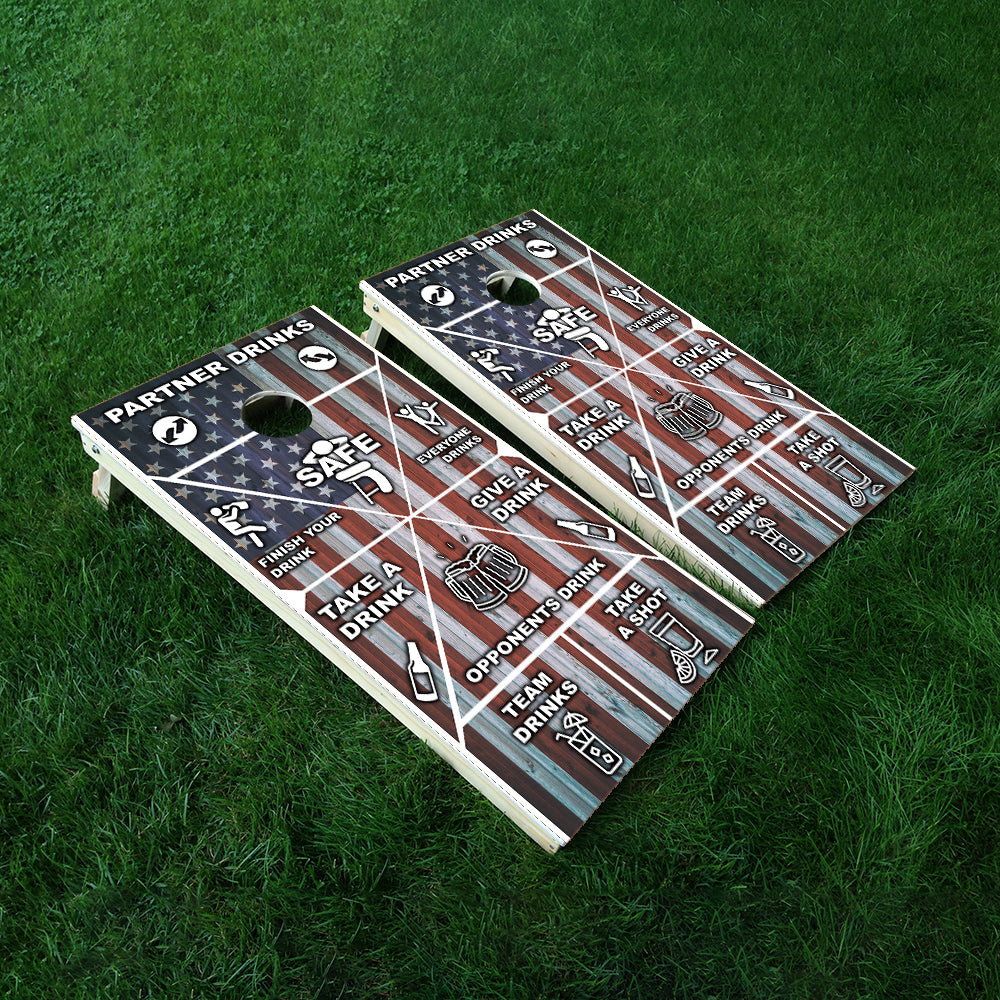 USA Drinking Cornhole Boards Wraps (Set of 2)