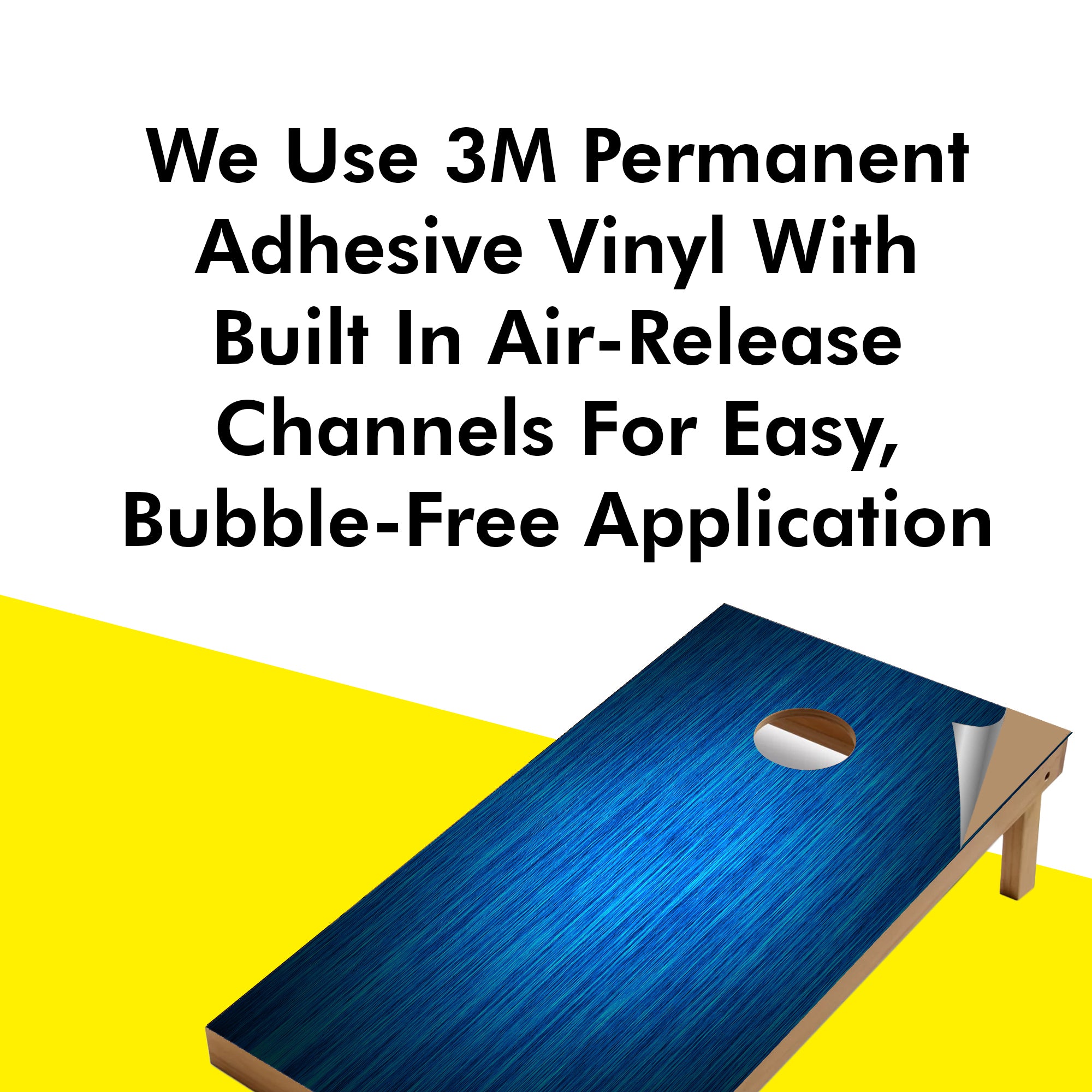 Blue Wood Grain Cornhole Boards Wraps (Set of 2)