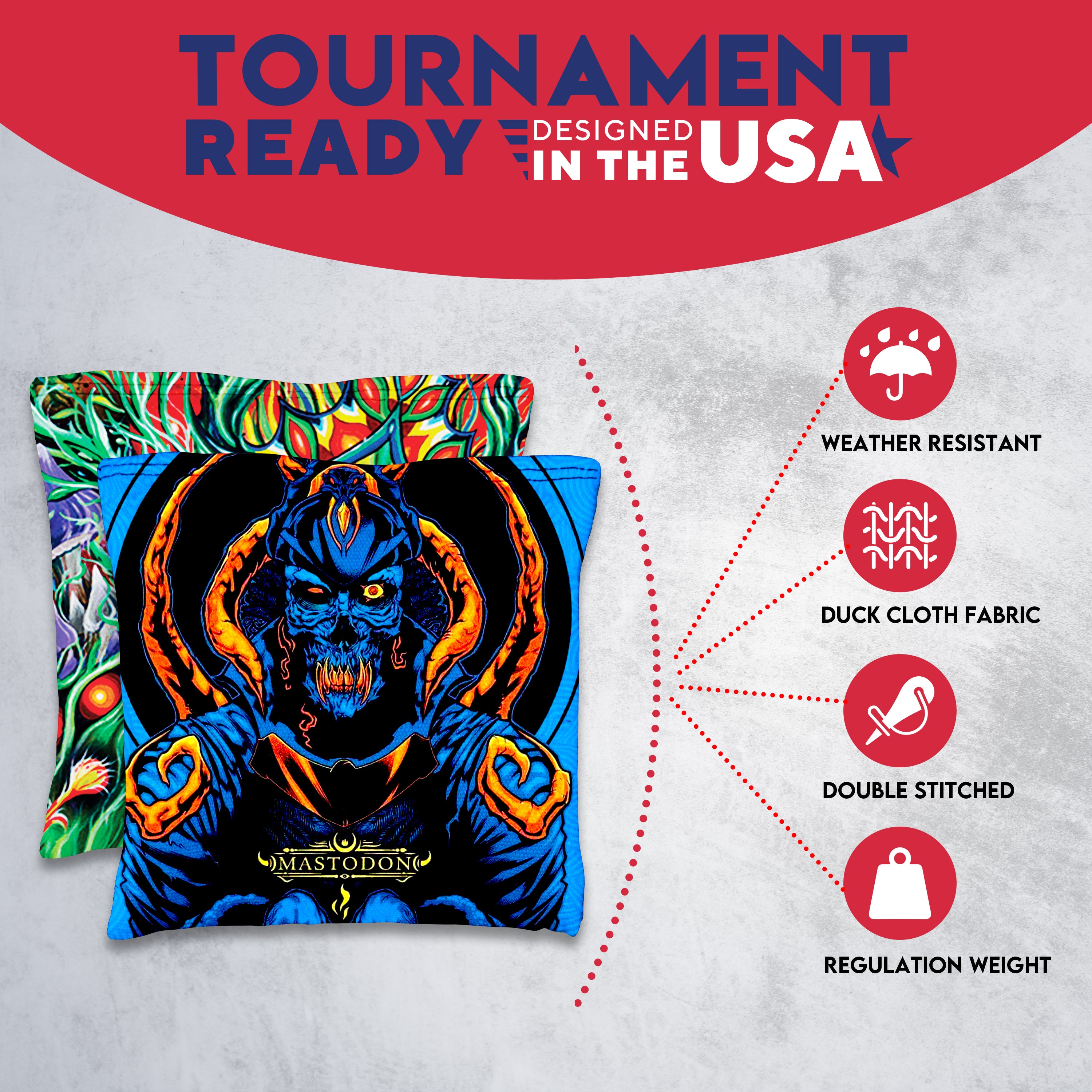 Colorful Skull Cornhole Bags