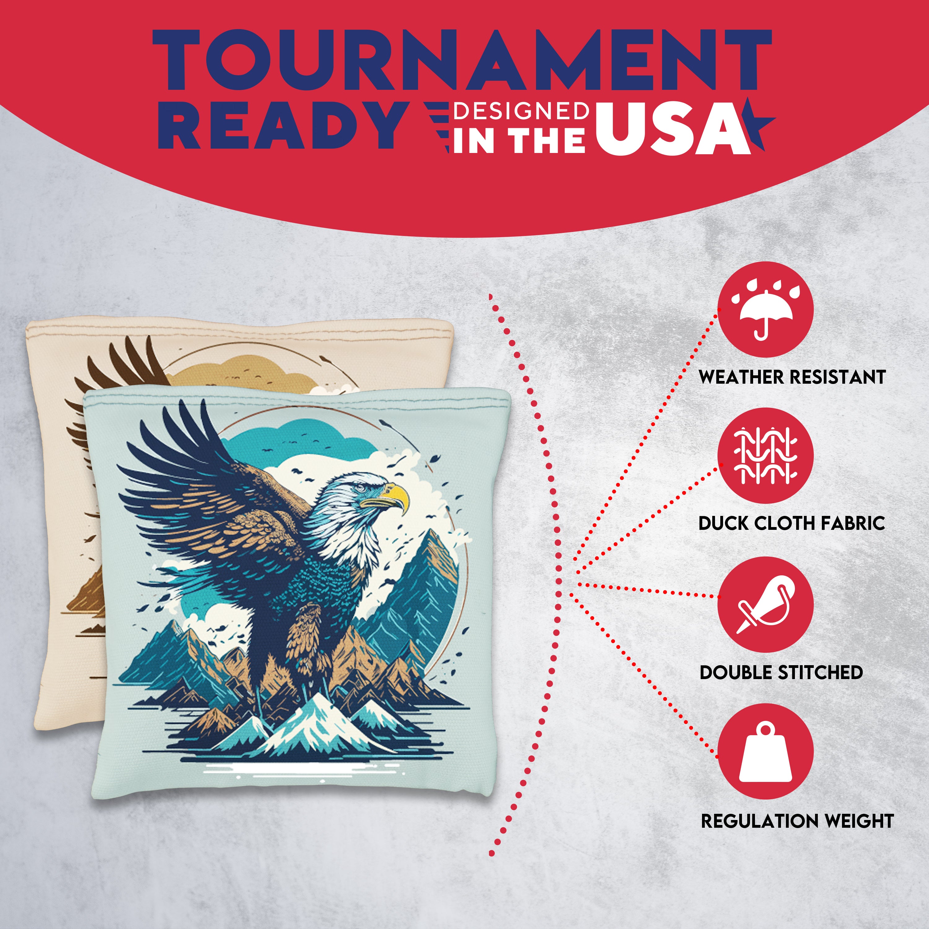 Blue Gold Eagle Cornhole Bags
