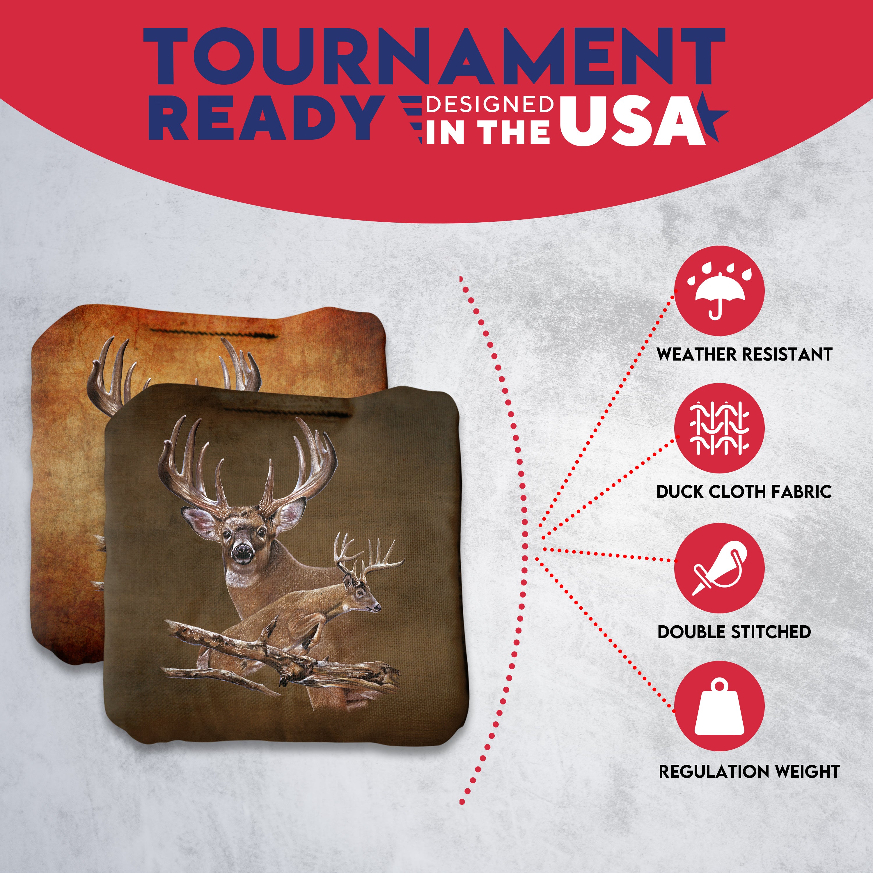 Deer Cornhole Bags - Set of 8