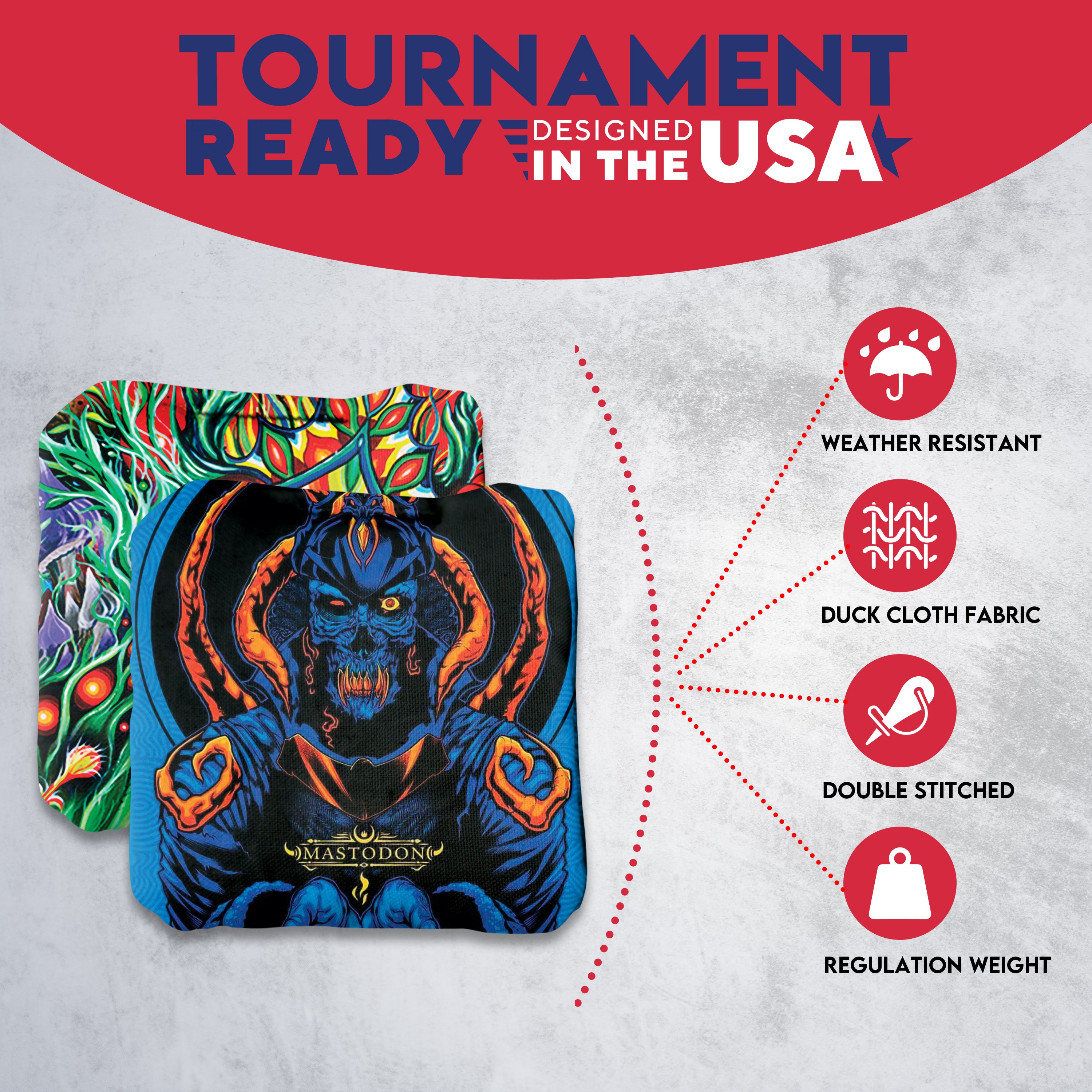 Colorful Skull Cornhole Bags - Set of 8