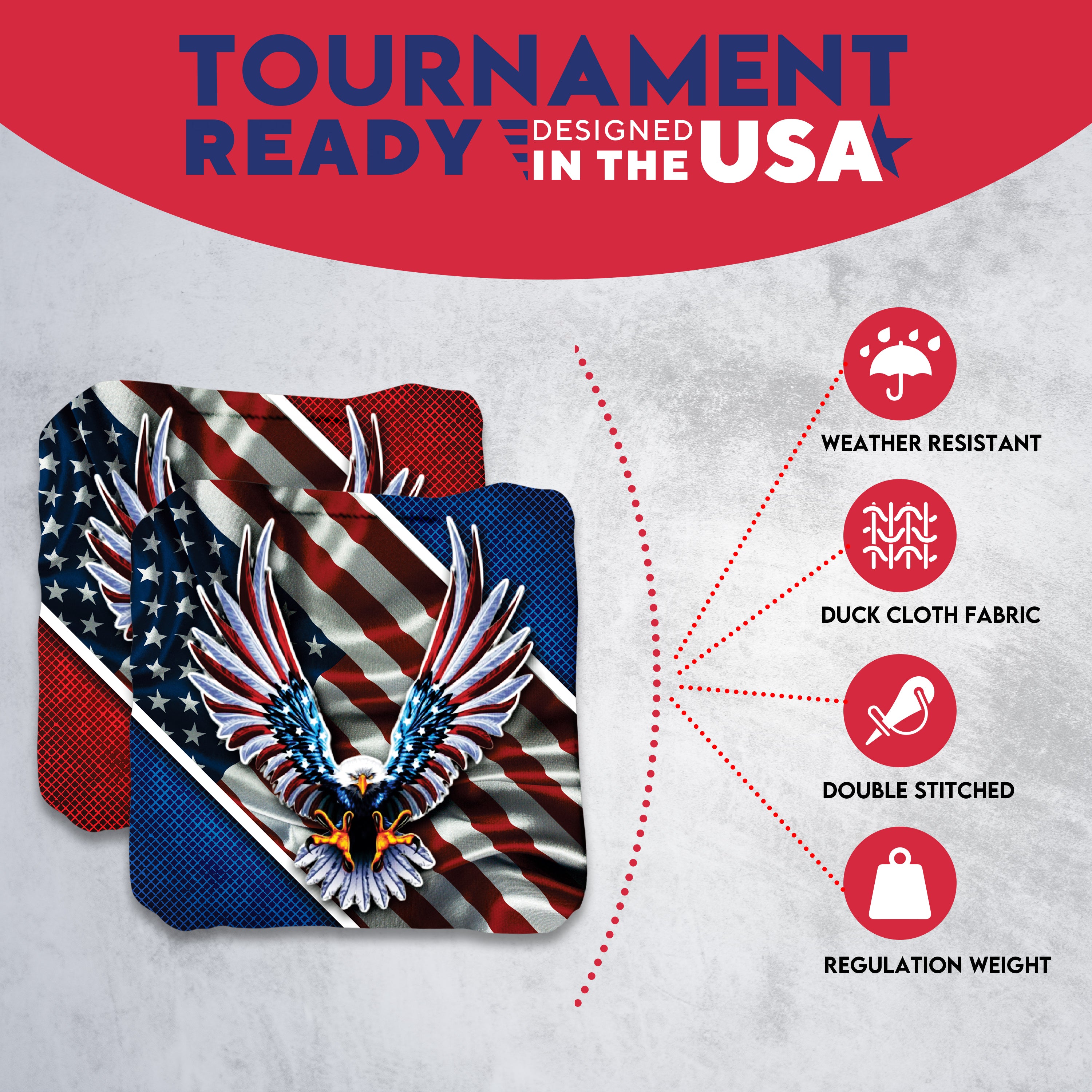 Flying Eagle Cornhole Bags - Set of 8