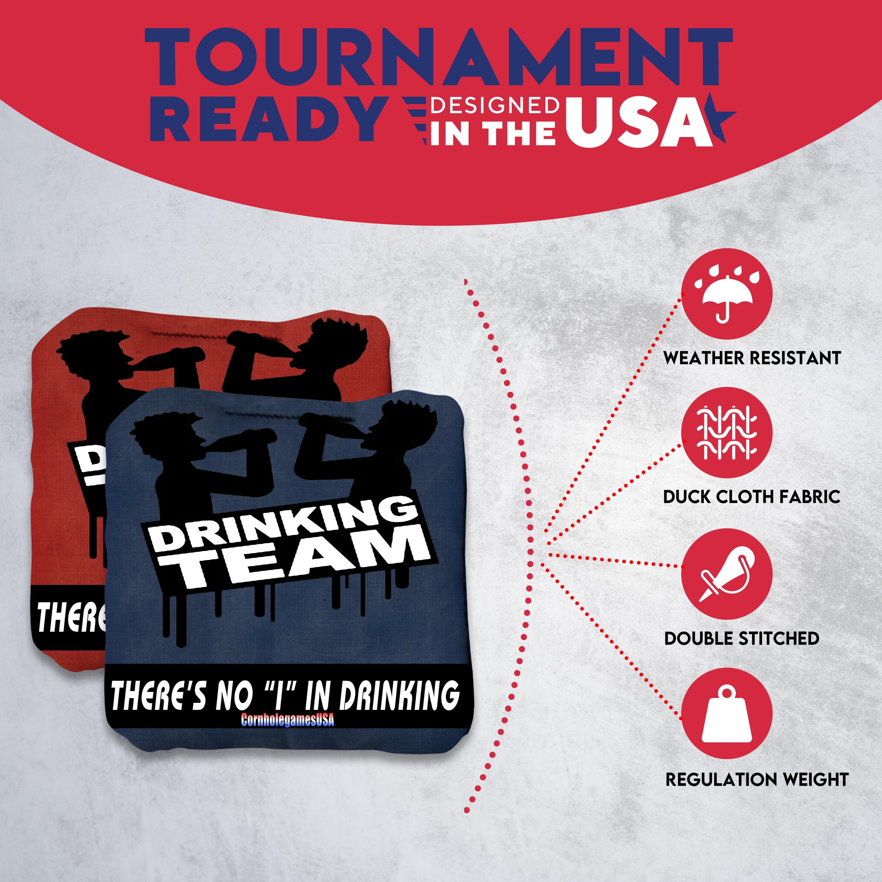 Drinking Team Cornhole Bags - Set of 8