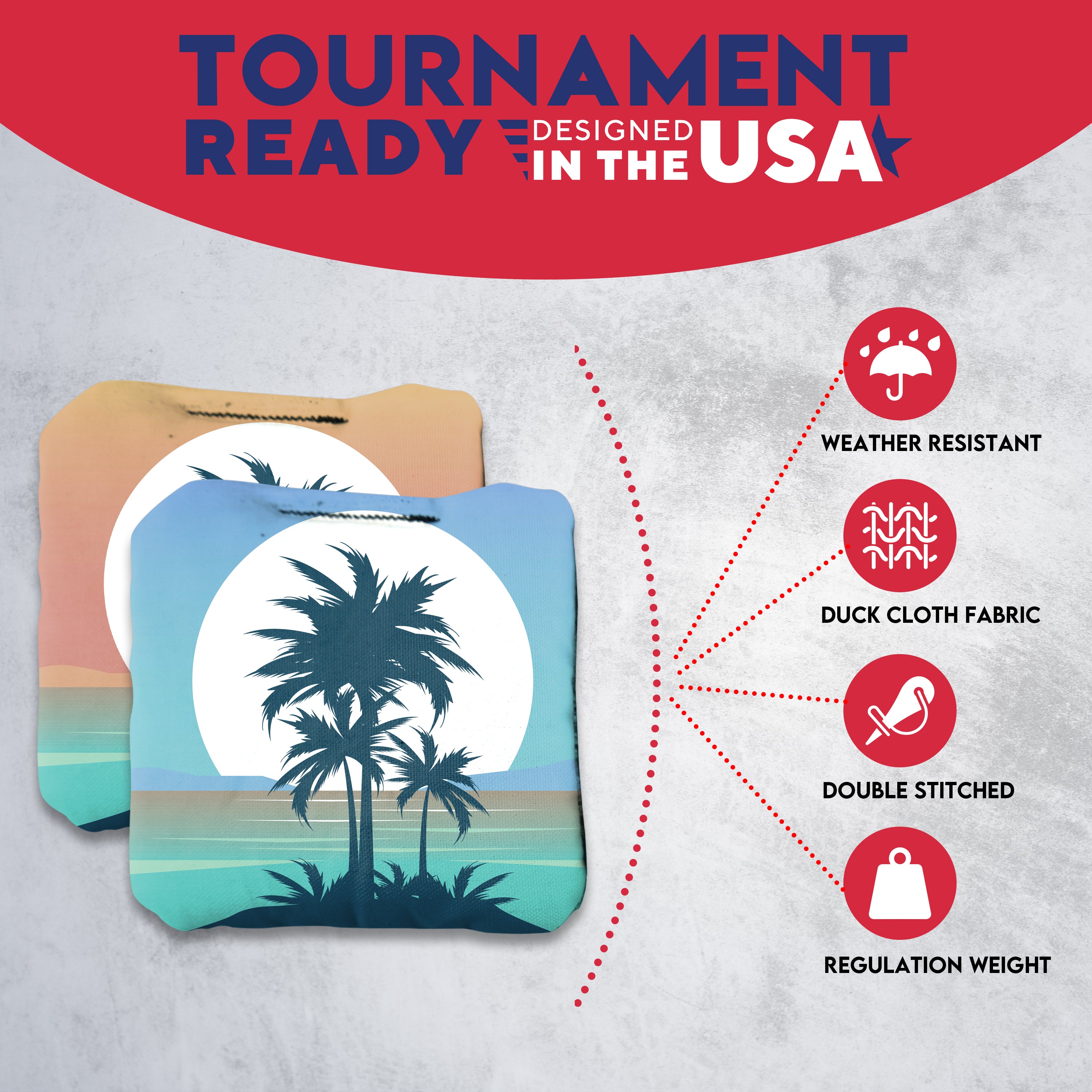 Tropical Palms Cornhole Bags - Set of 8