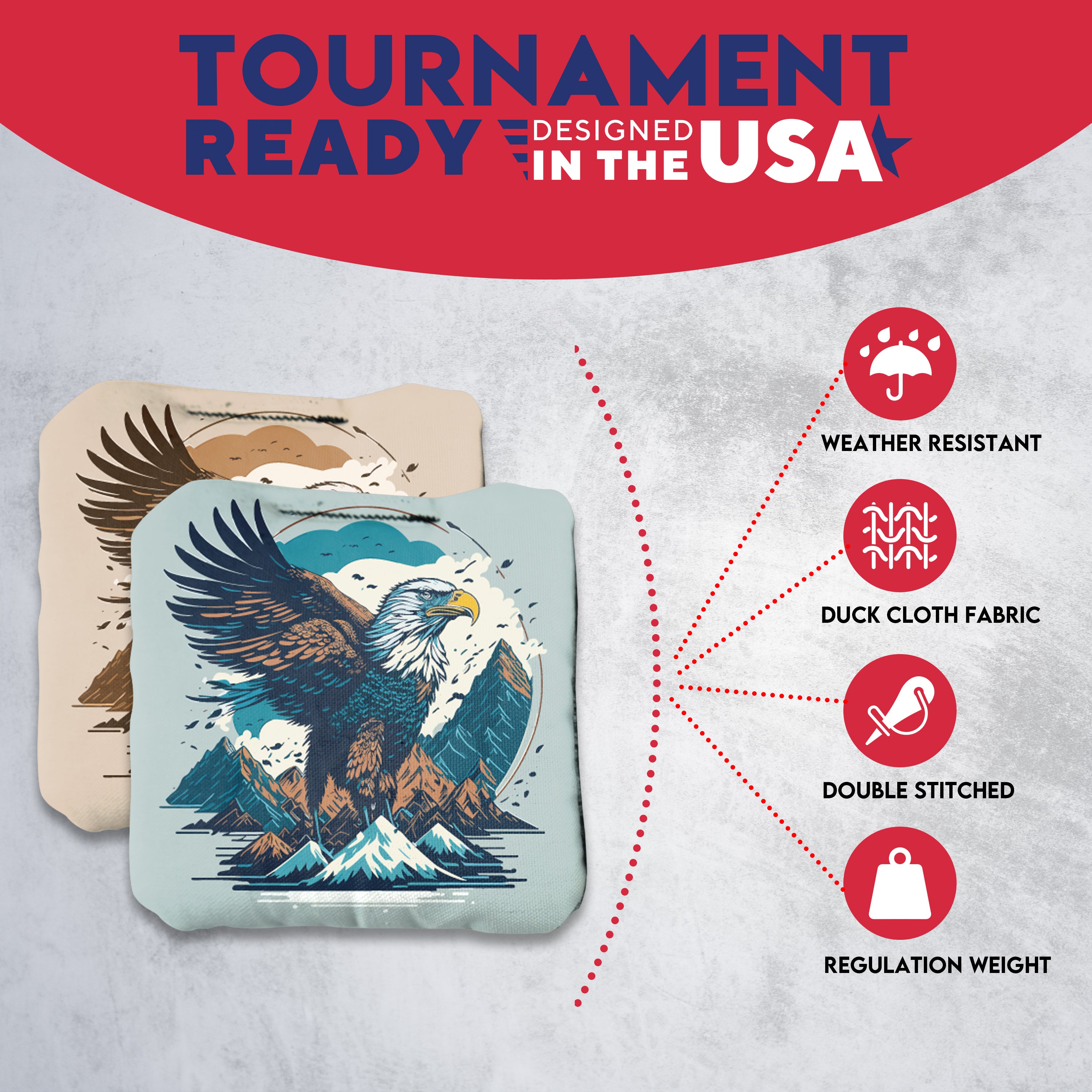 Blue Gold Eagle Cornhole Bags - Set of 8