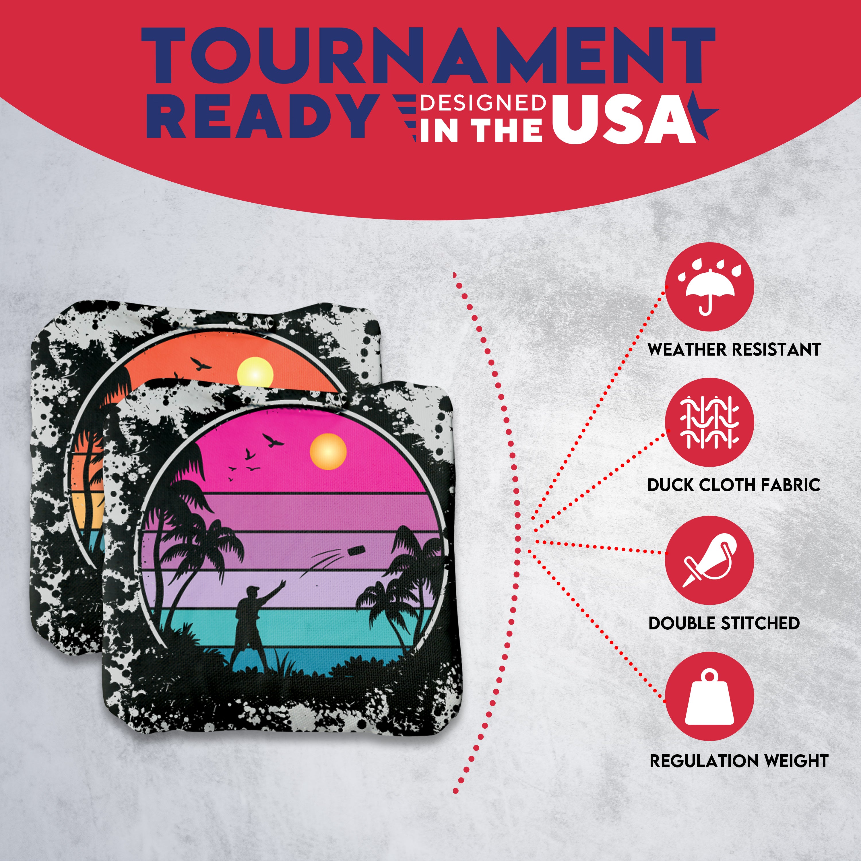 Color Thrower Cornhole Bags - Set of 8