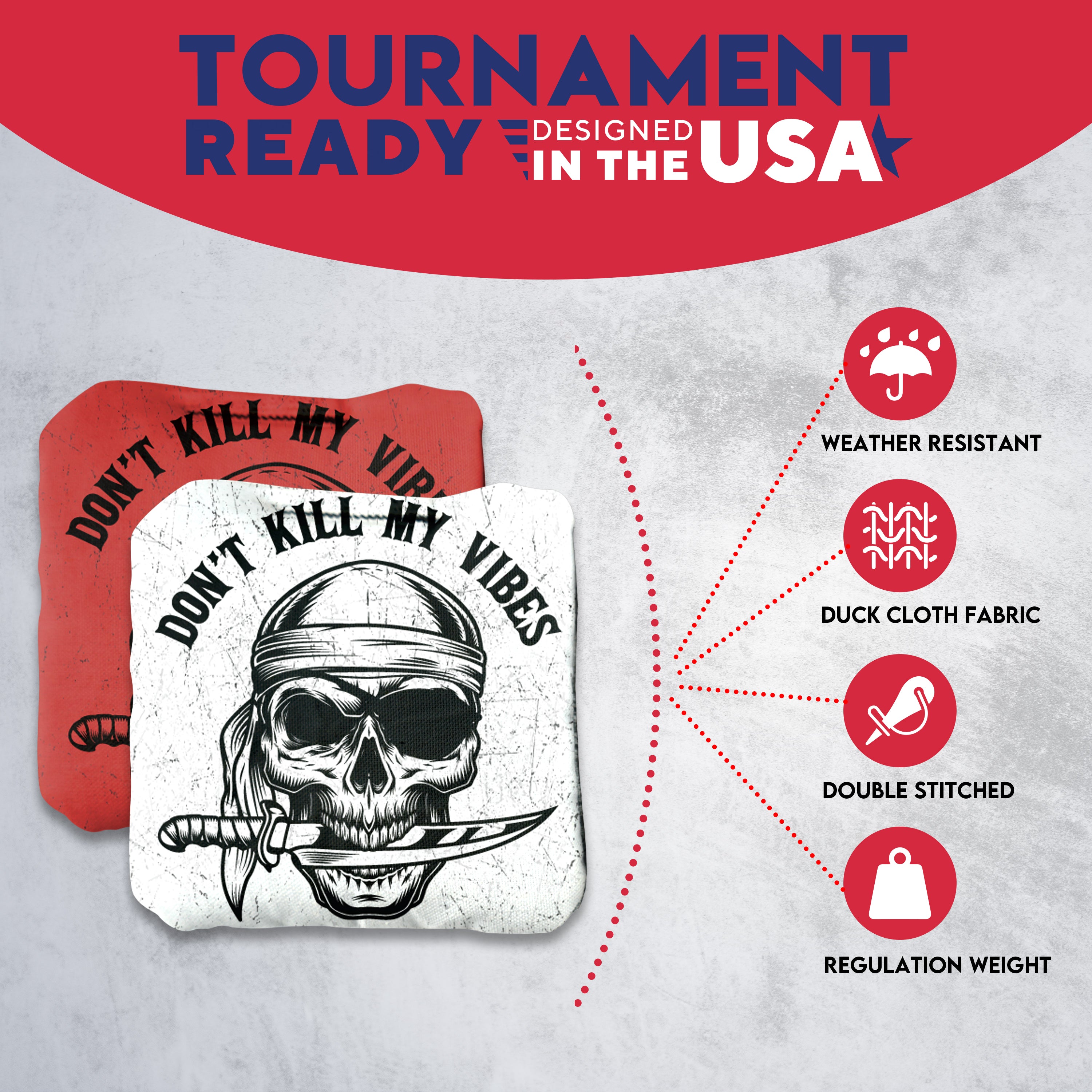 Don't Kill My Vibes Cornhole Bags - Set of 8