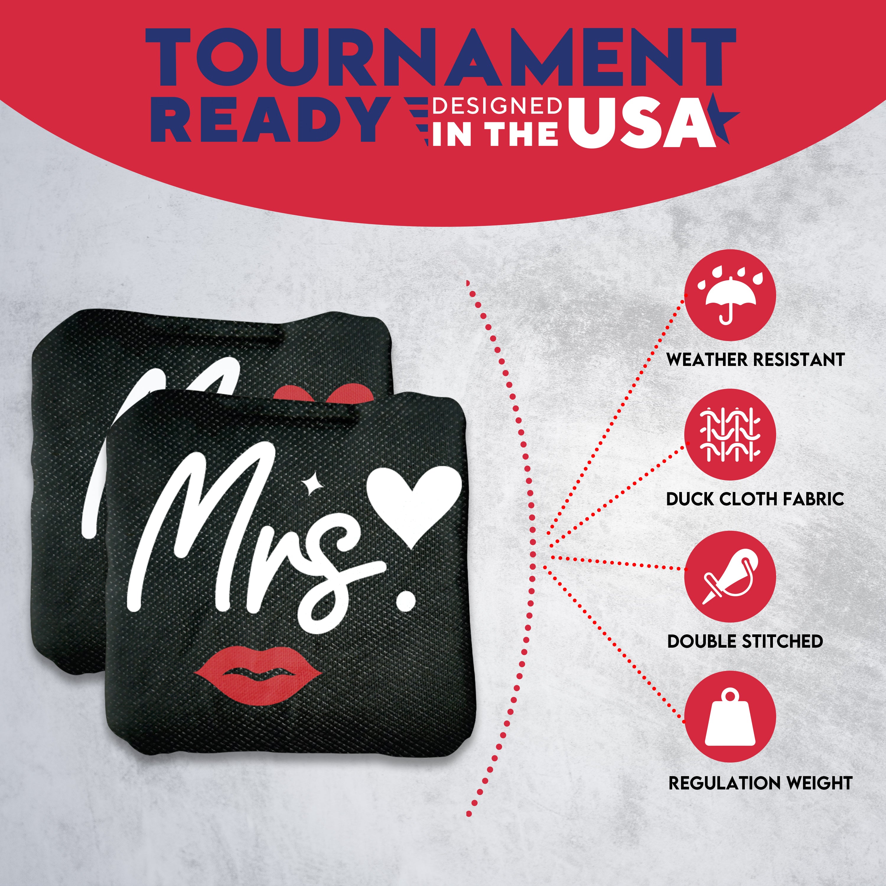Mr. Mrs. Cornhole Bags - Set of 8