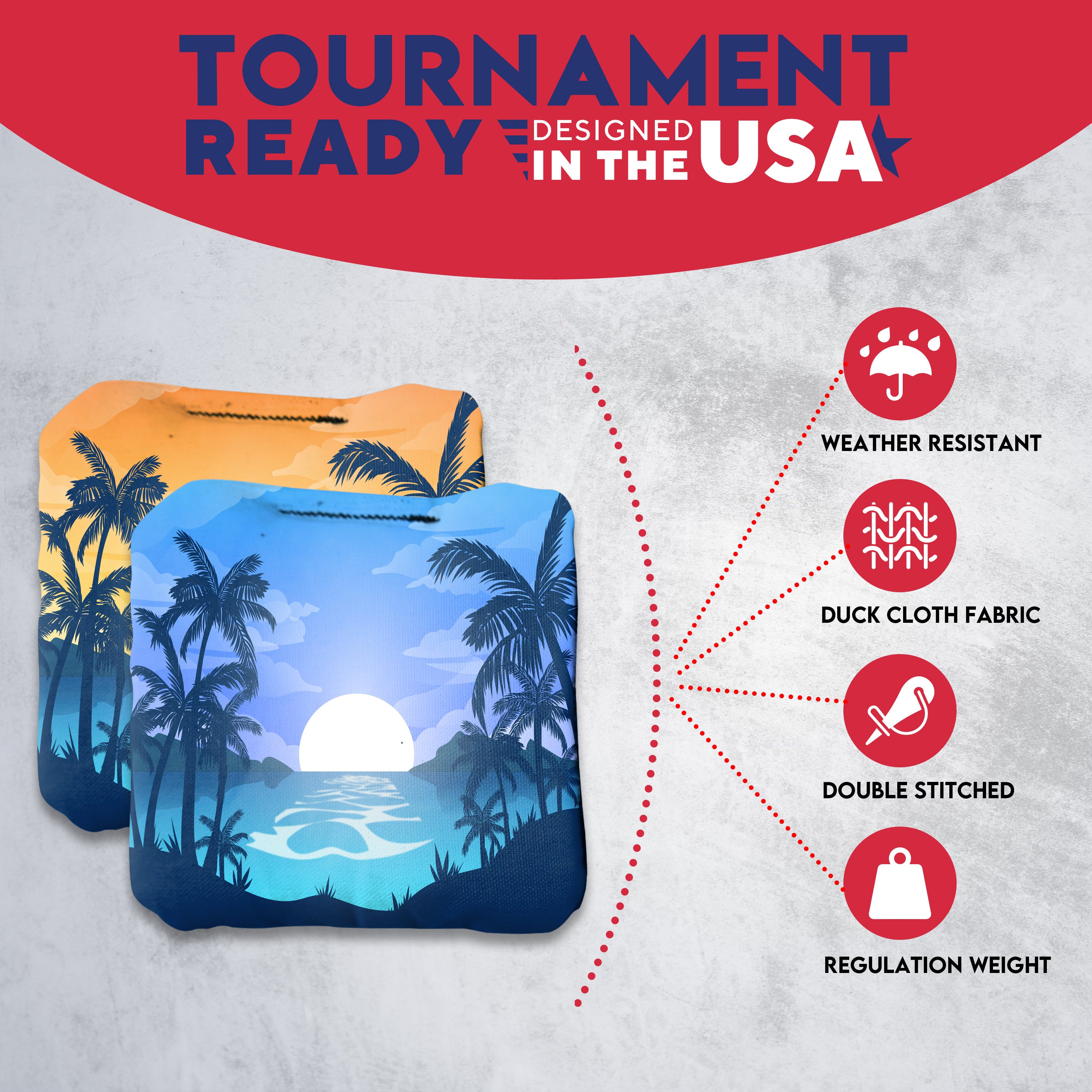 River Palms Cornhole Bags - Set of 8