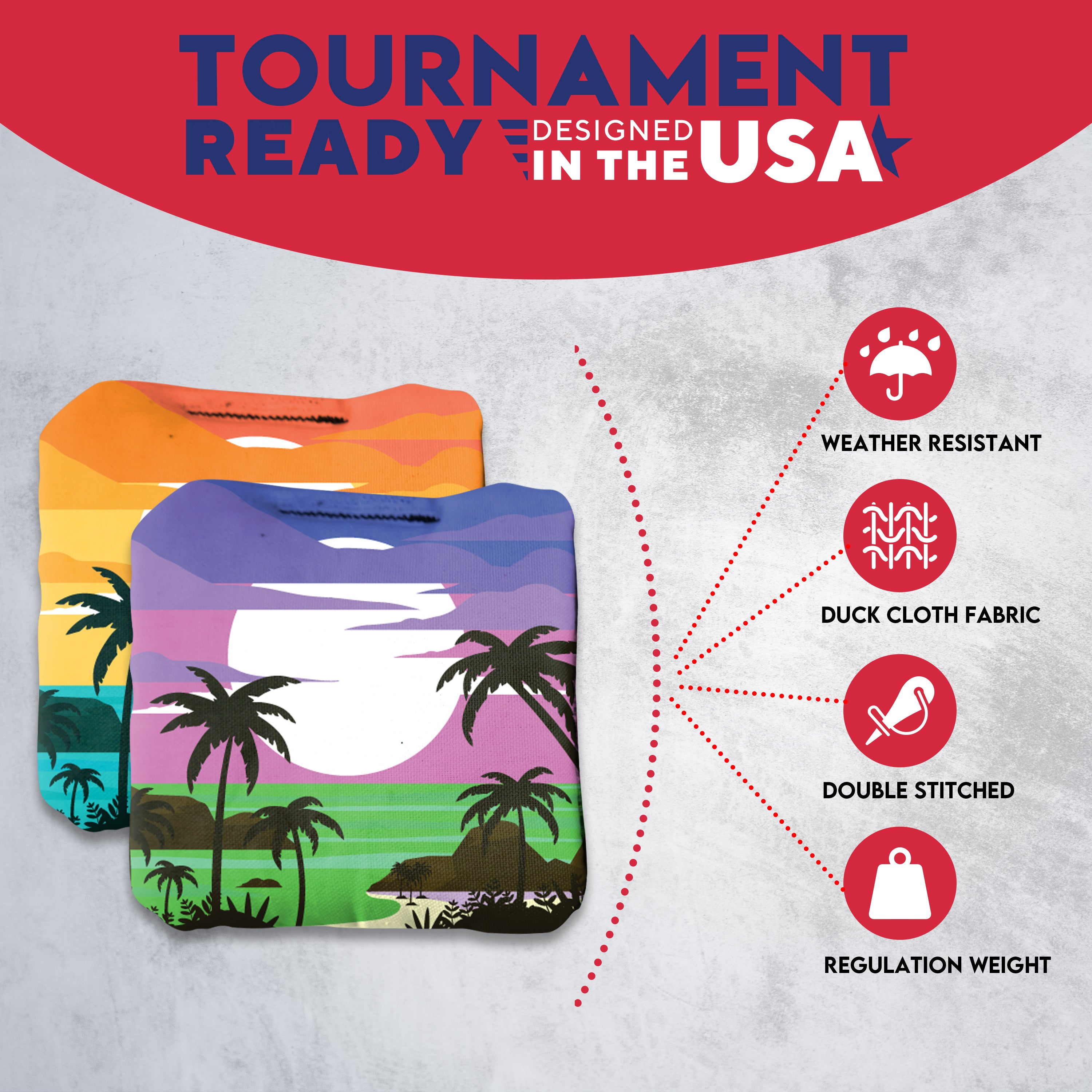 Blue Green Water Beach Cornhole Bags - Set of 8