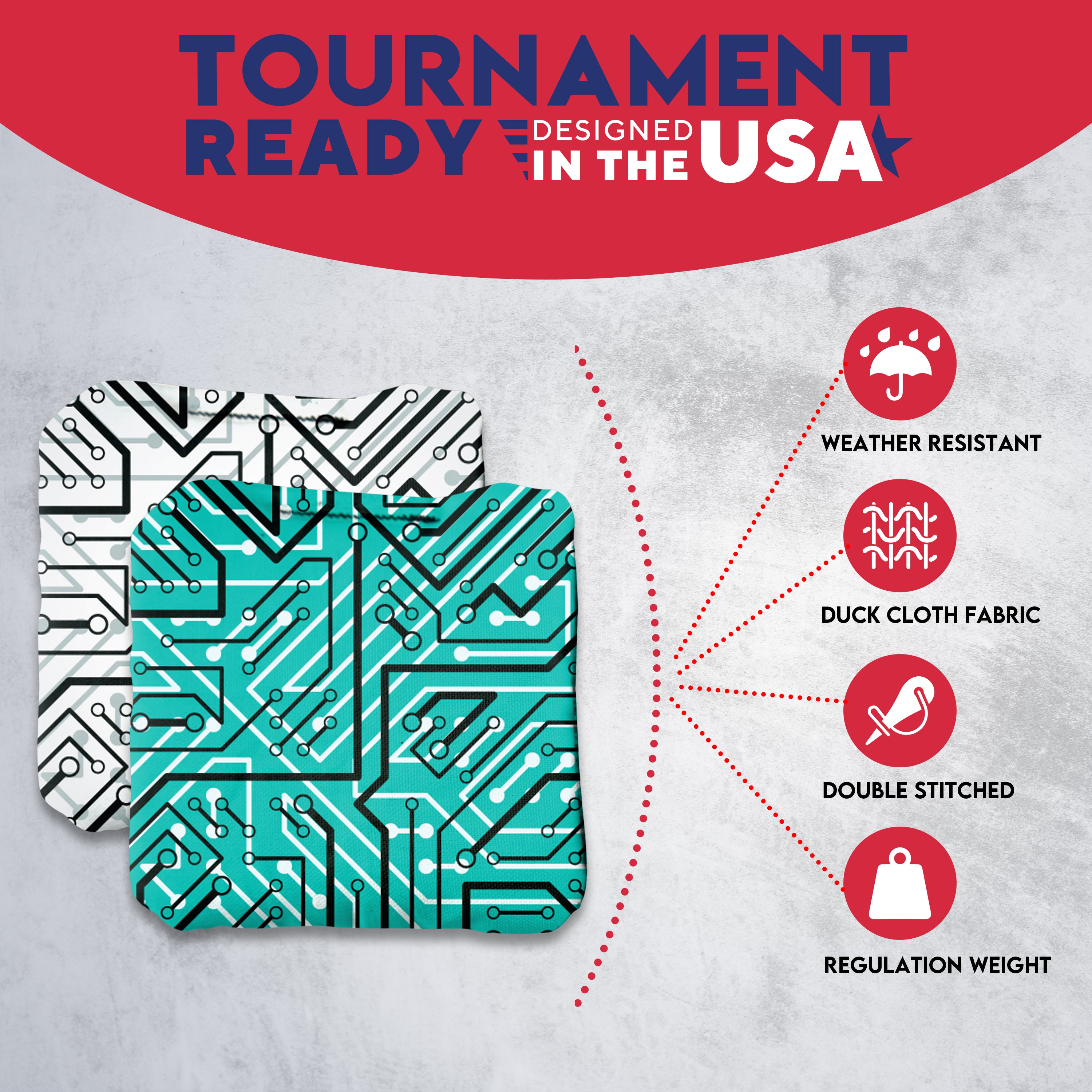 White Aqua Tech Cornhole Bags - Set of 8